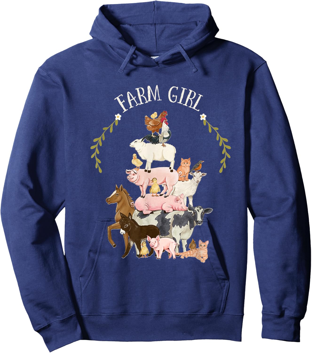 Farm Animal Friends Farm Girl Country Lover Farm Family Hoodie - Hoodie | Navy