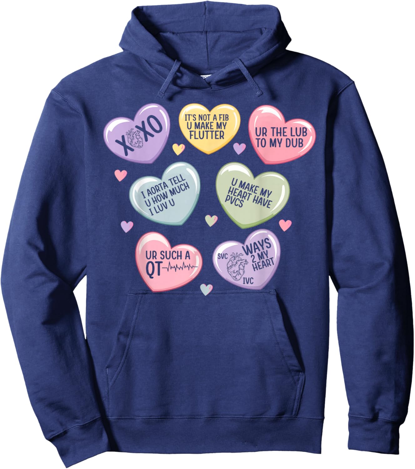 Cardiology Heart Cardiac Nurse Valentine Cardiologist Hoodie - Hoodie | Navy