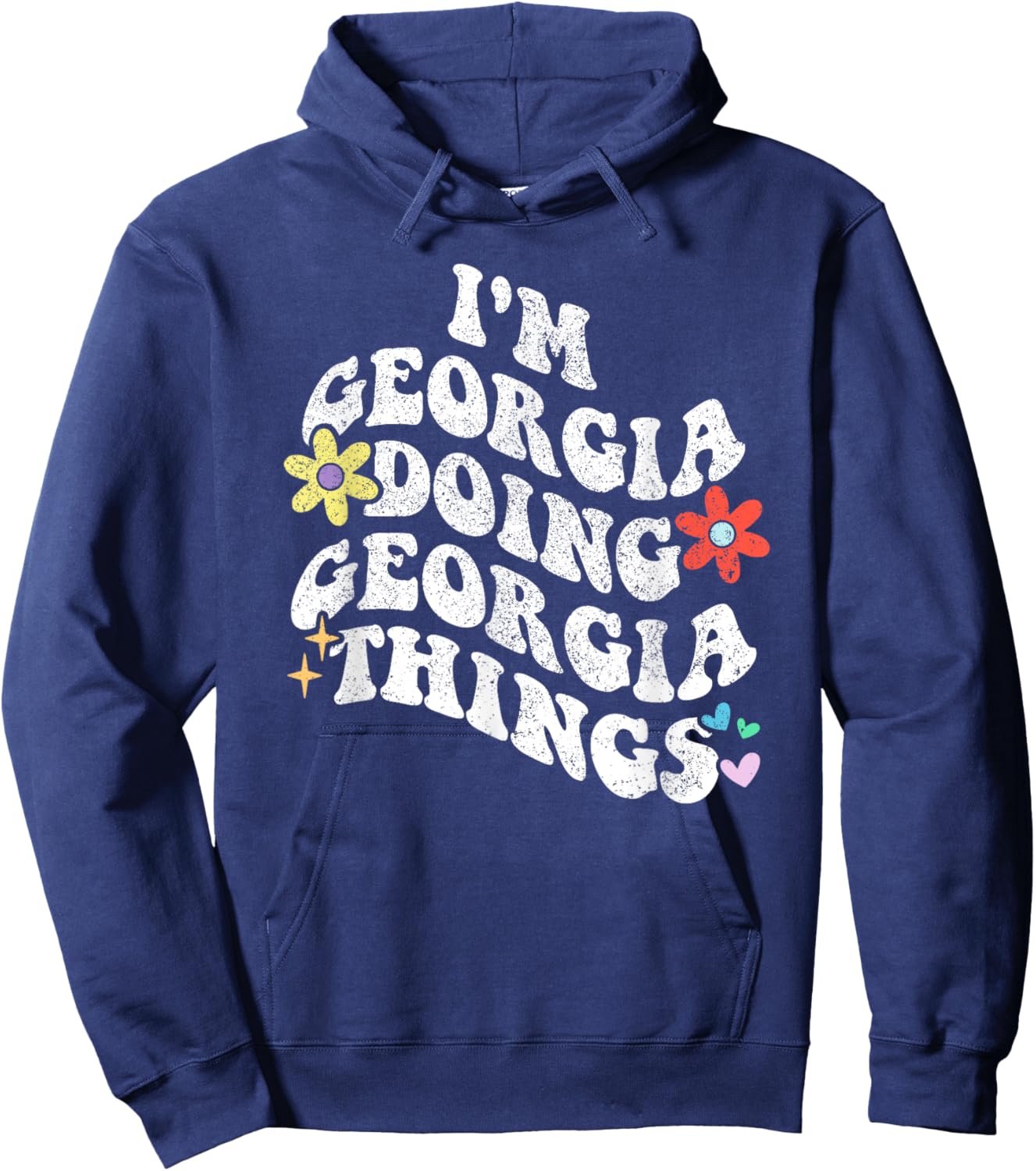 Personalized Name Mothers Day outfit Retro Groovy Im GEORGIA Doing GEORGIA Things Funny Mother's Hoodie - Hoodie | Navy
