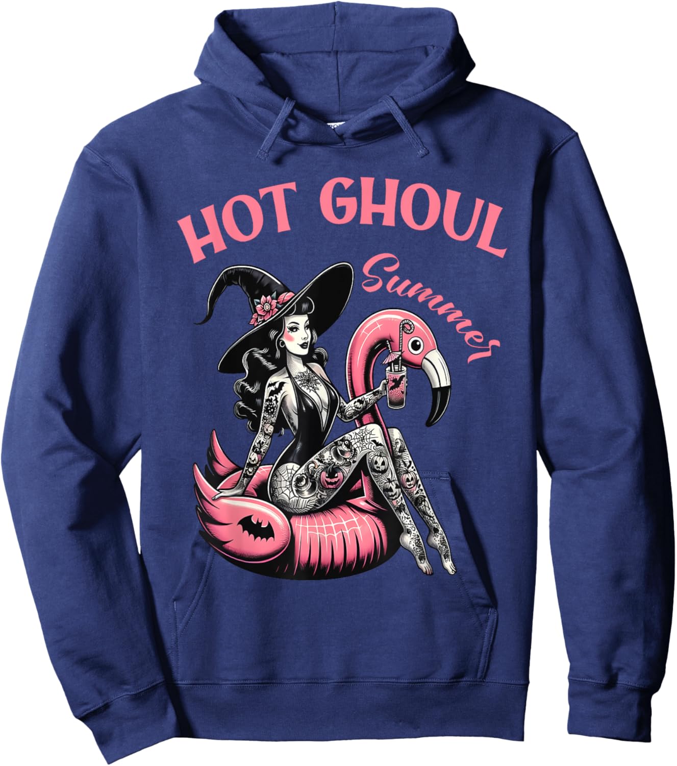 Women Funny Halloween Hot Ghoul Summer Summerween Hoodie - Hoodie | Navy