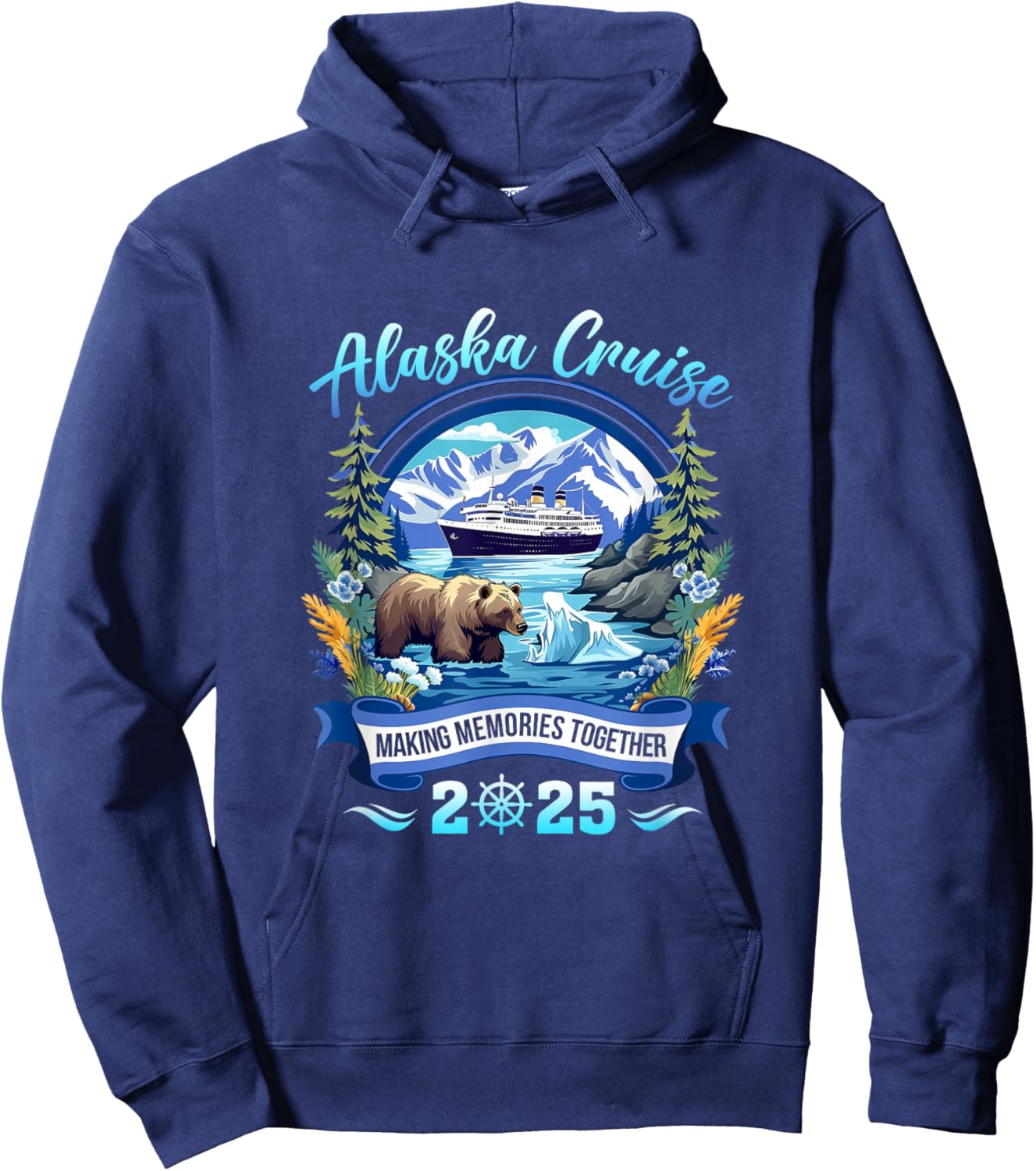 Matching Family Friends And Group Alaskan Alaska Cruise 2025 Hoodie - Hoodie | Navy
