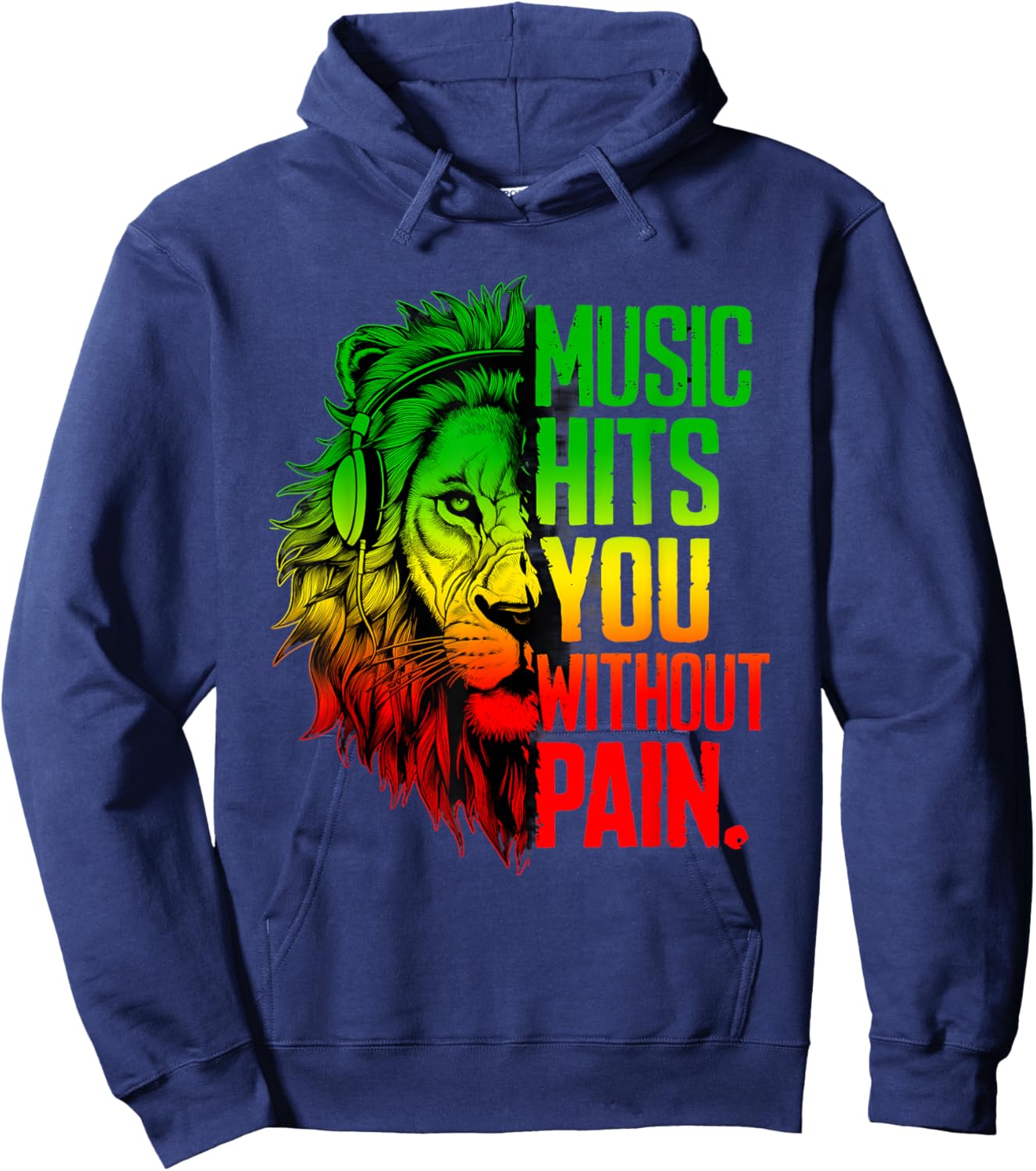 Rasta Reggae Lion Of Judah Rastafari Roots Jamaican Pride Hoodie - Hoodie | Navy