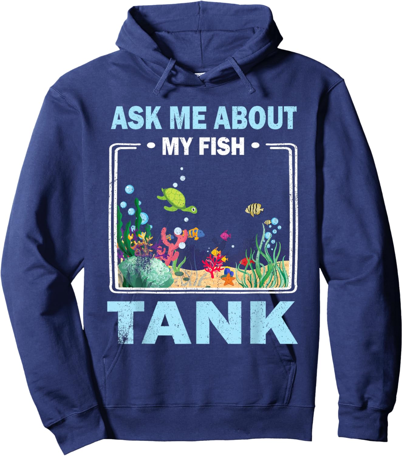Retro Vintage Ask Me About My Fish Tank Fish Pool Lover Men Hoodie - Hoodie | Navy