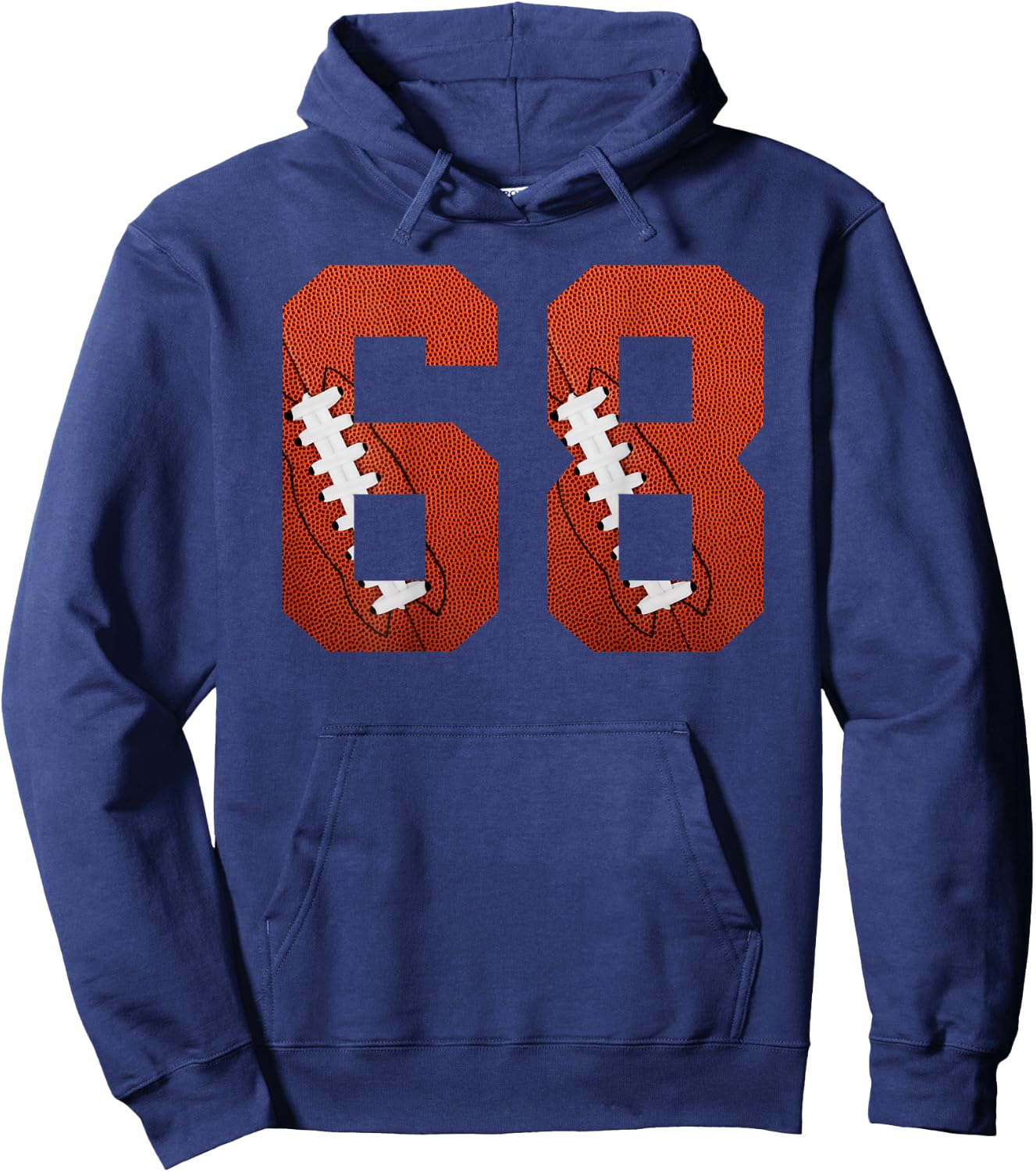 Number 68 BACKSIDE - American Football Jersey Numbered Hoodie - Hoodie | Navy