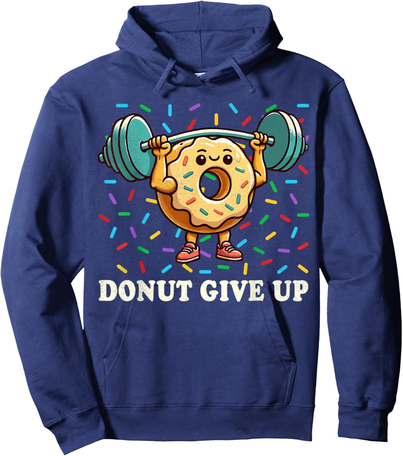 Weightlifting - Funny Fitness Workout Gym Donut Lover Hoodie - Hoodie | Navy
