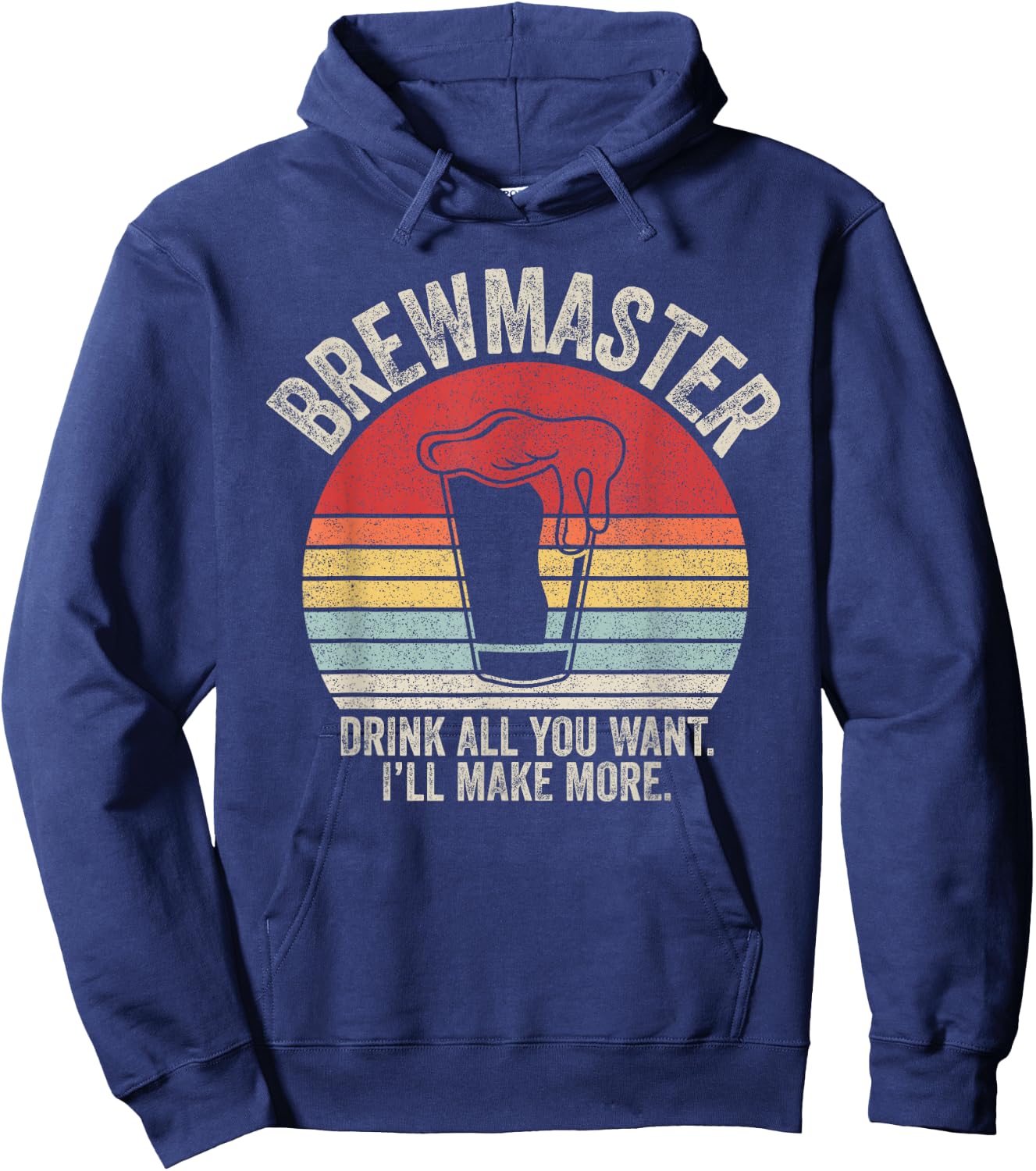 Vintage Retro Brewmaster Craft Beer Home Brewing Brewer Gift Hoodie - Hoodie | Navy