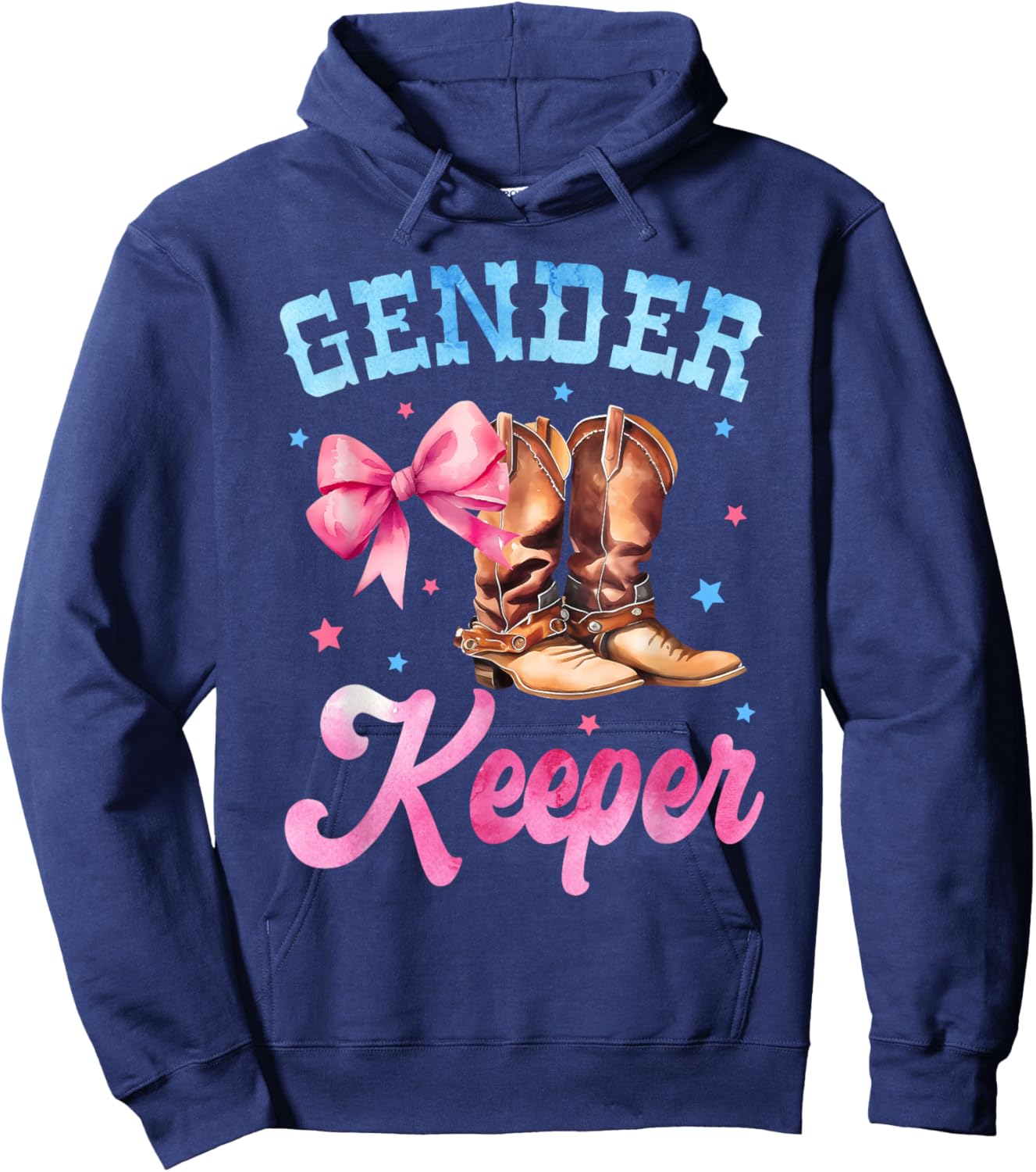 Boots or Bows Gender Reveal Decorations Keeper of the Gender Hoodie - Hoodie | Navy