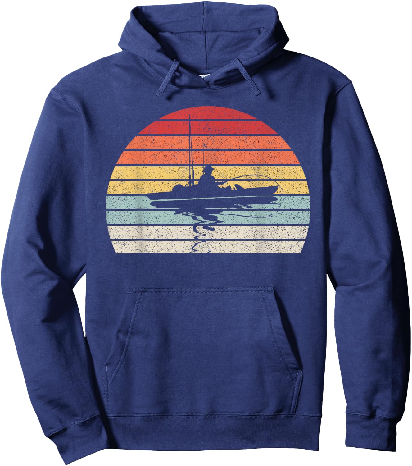 Vintage Retro Kayak Fishing Kayaking Hoodie - Hoodie | Navy