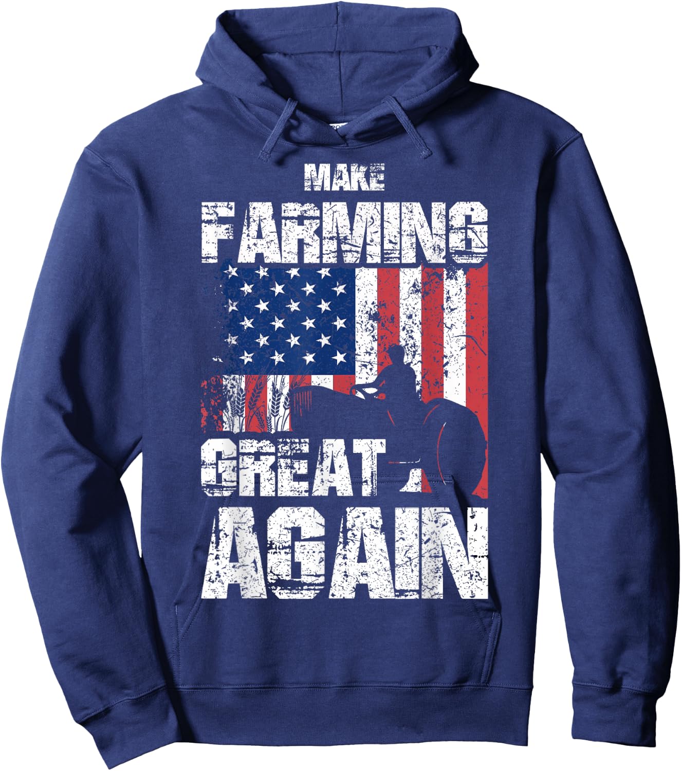 American Flag Make Farming Great Again Farm Gift Farmers Hoodie - Hoodie | Navy