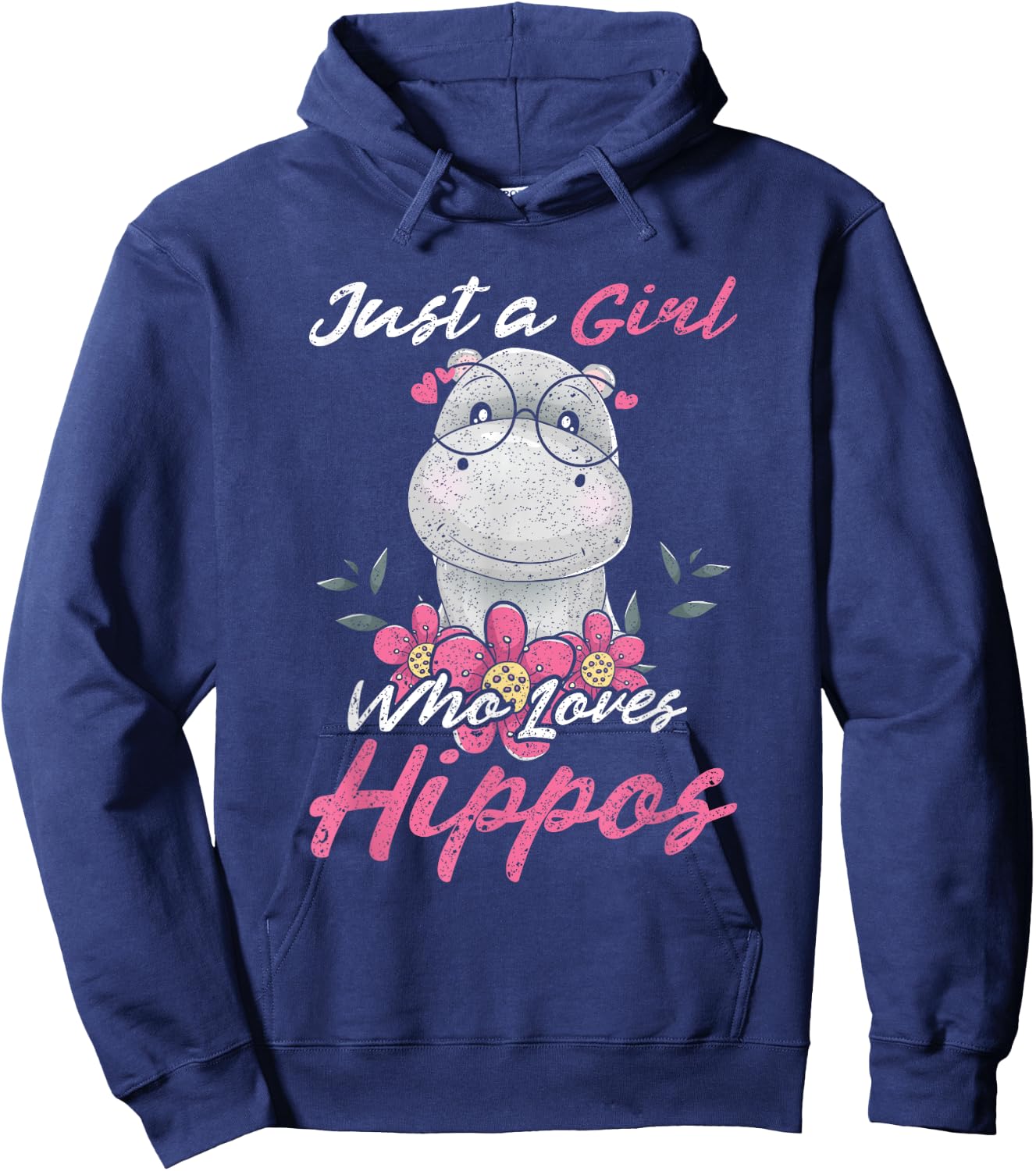 Just A Girl Who Loves Hippo Hoodie - Hoodie | Navy