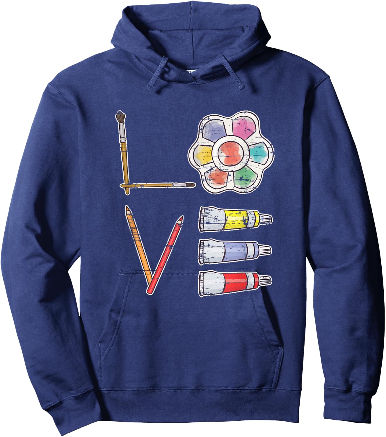 Painter Valentines Day Gift Painting Tools Drawing Artist Hoodie - Hoodie | Navy