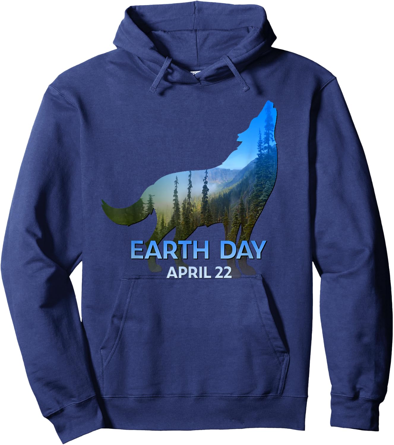 Wolf Lovers Earth Day 50th Anniversary April 22 Gift Hoodie - Hoodie | Navy