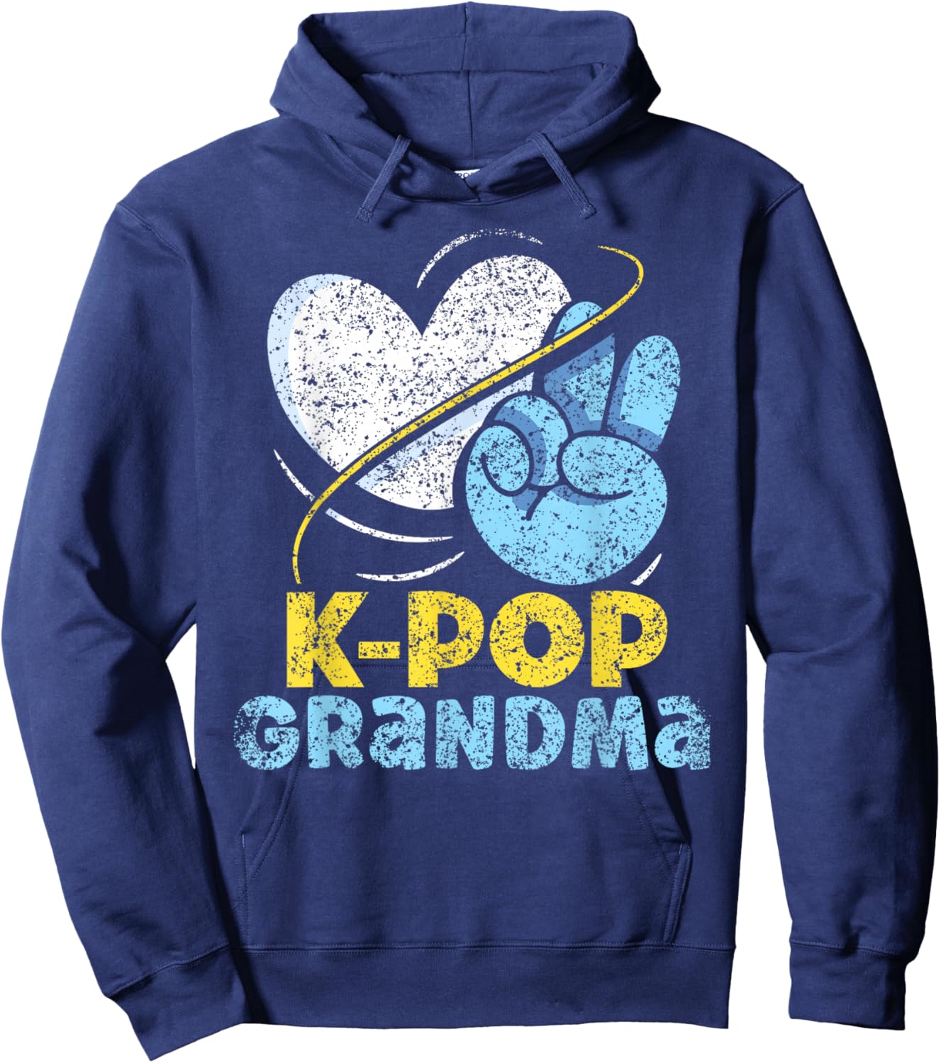 K-POP Grandma Lover Music Korean K-Pop Cute Grandmother Hoodie - Hoodie | Navy