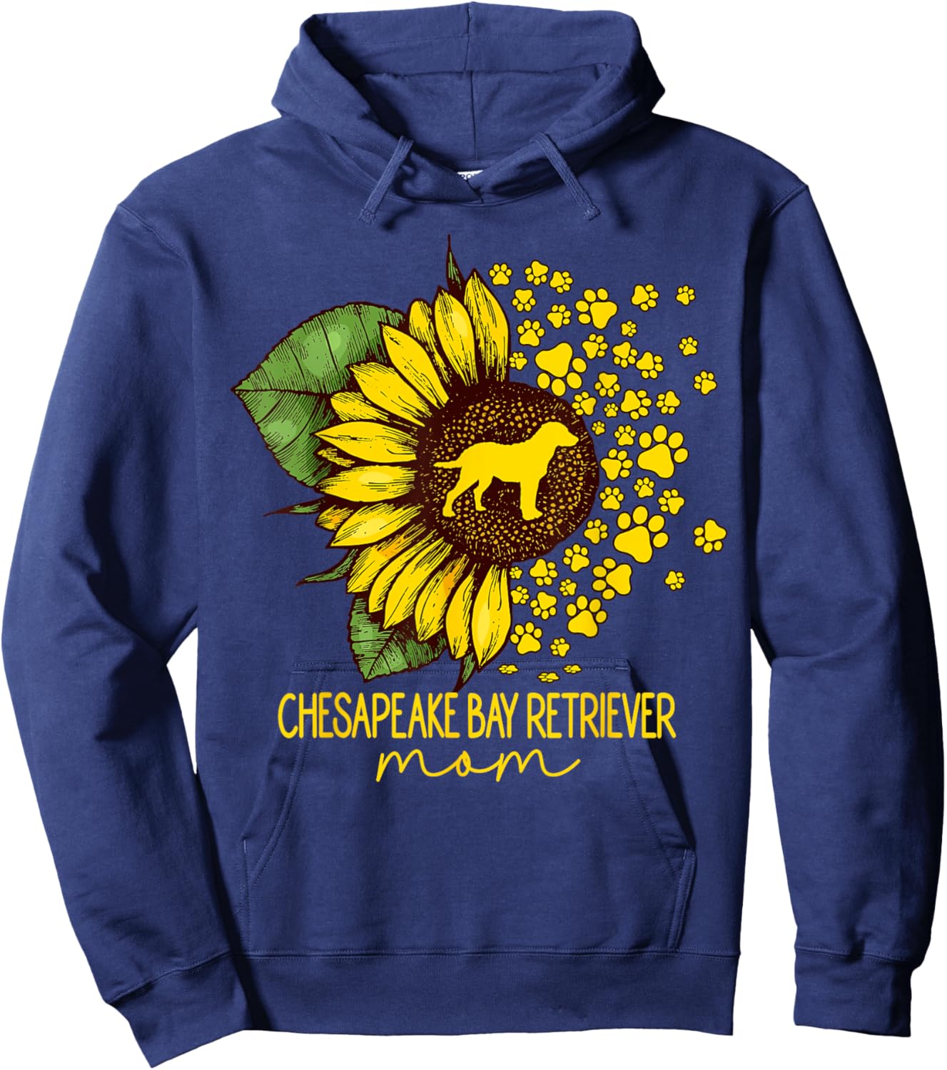 Sunflower Chesapeake Bay Retriever Mom Dog Lover Hoodie - Hoodie | Navy