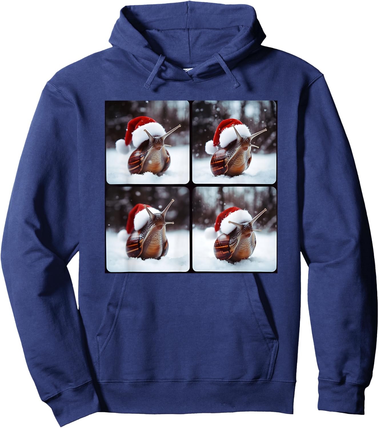 Funny Gastropod Christmas Snail Santa Hoodie - Hoodie | Navy