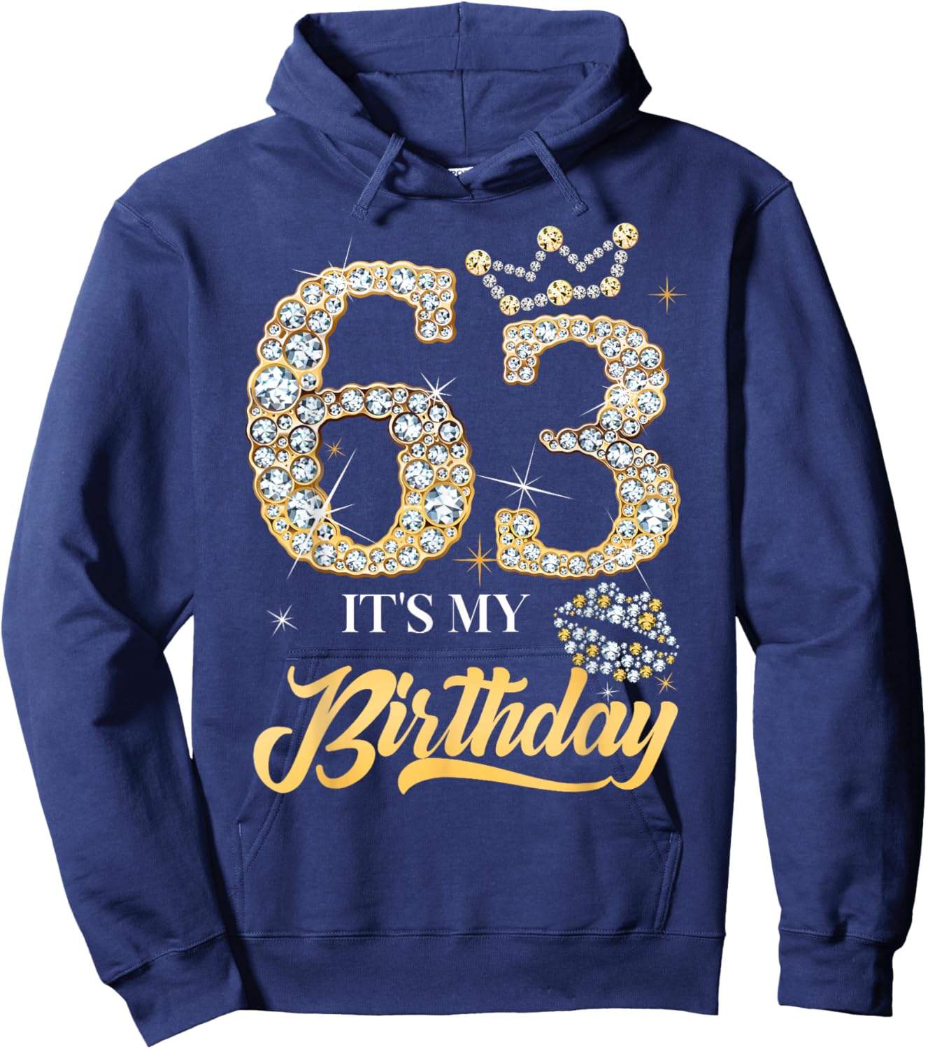 It's My 63rd Birthday Diamond Shoes 63 Years Old Women Hoodie - Hoodie | Navy