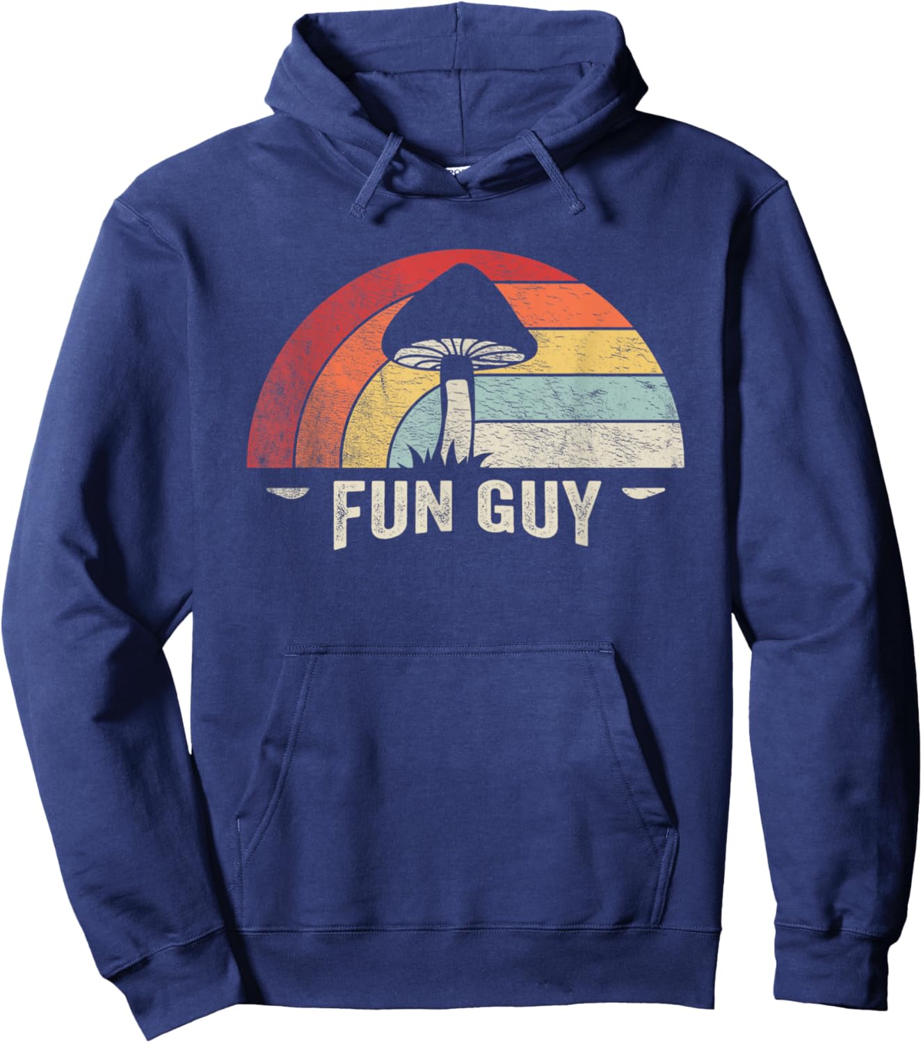 Vintage Funguy Fungi Funny Mushroom Fungi Shirt Fun Guy Hoodie - Hoodie | Navy