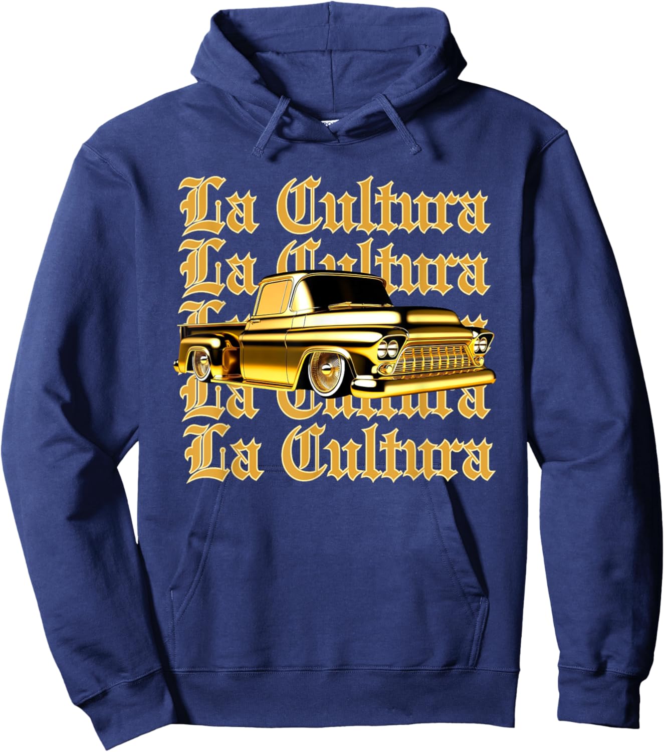 Chicano Mexican Culture Lowrider Classic La Cultura Truck Hoodie - Hoodie | Navy