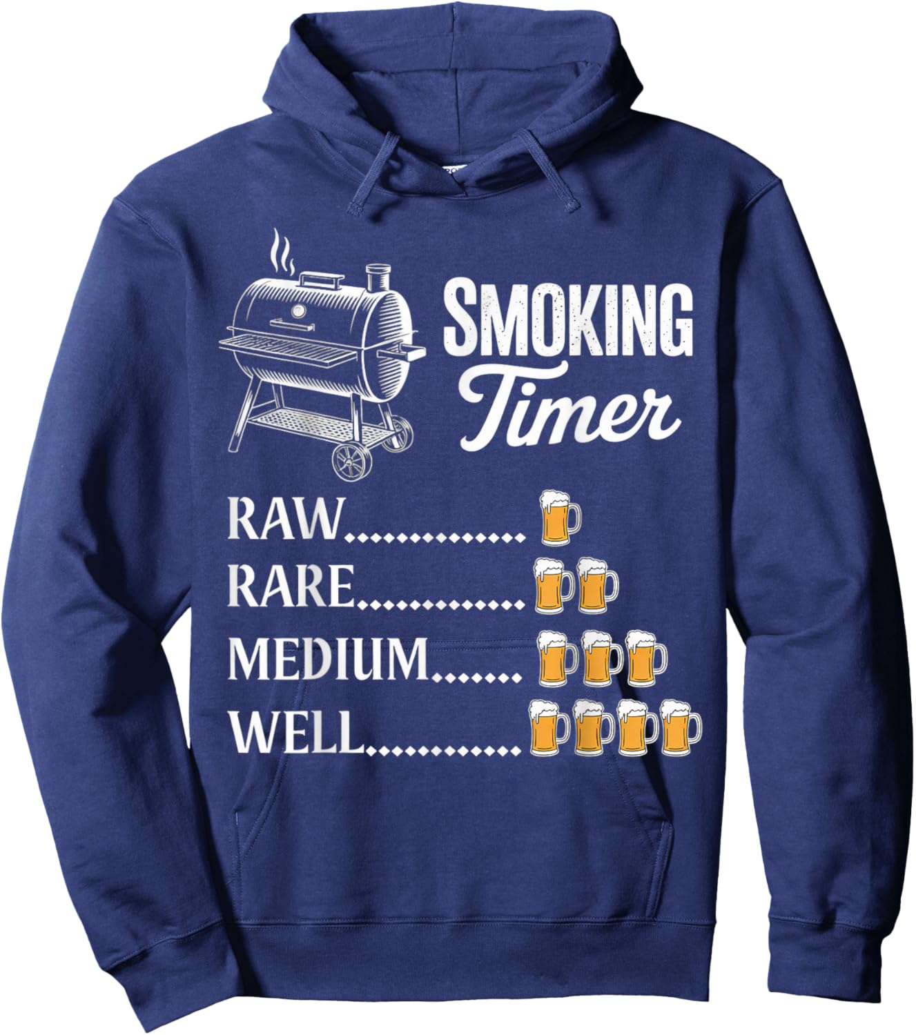 Smoking Timer Grill Meat Smoking Grilling Meat Smoker Hoodie - Hoodie | Navy