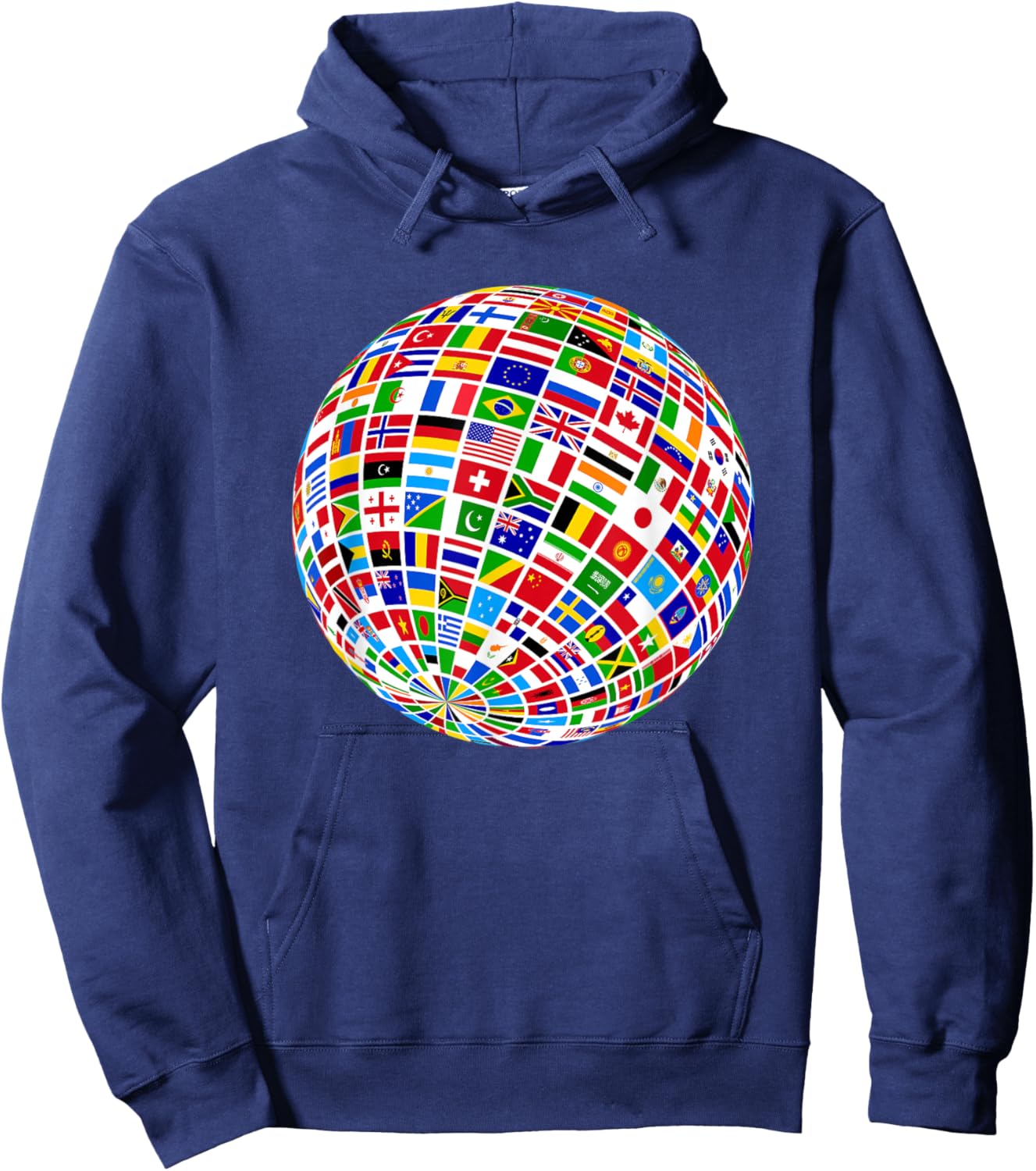 Cool Flags of The World Illustration Novelty Graphic Designs Hoodie - Hoodie | Navy