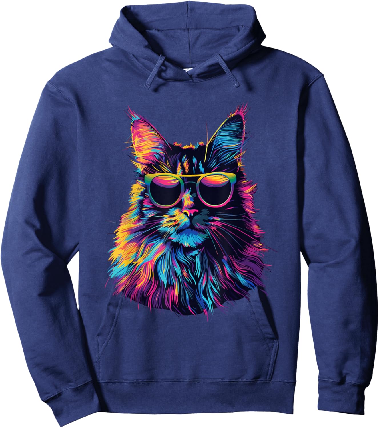 Maine Coon Cat Lovers Design Pop Art Funny Maine Coon Cat Hoodie - Hoodie | Navy