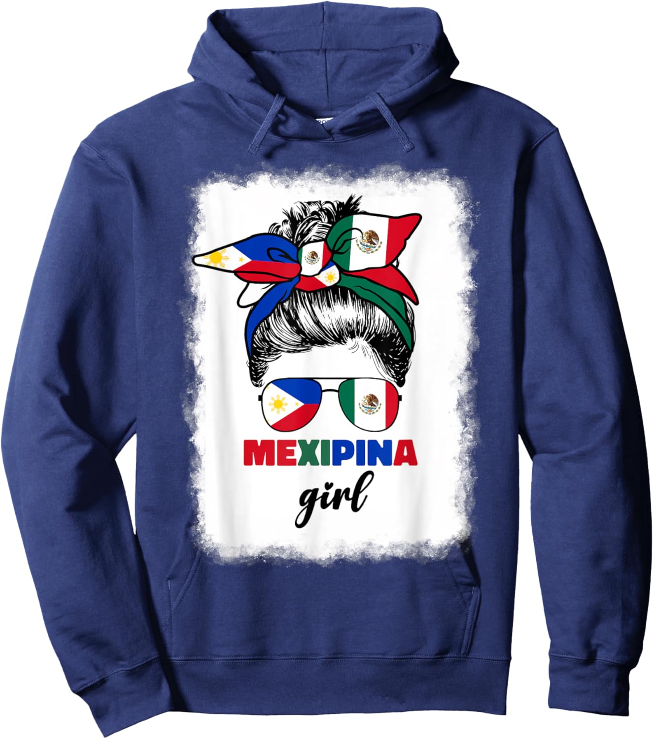 Mexipina Girl Half Mexican And Filipino Mexico Flag Women Hoodie - Hoodie | Navy