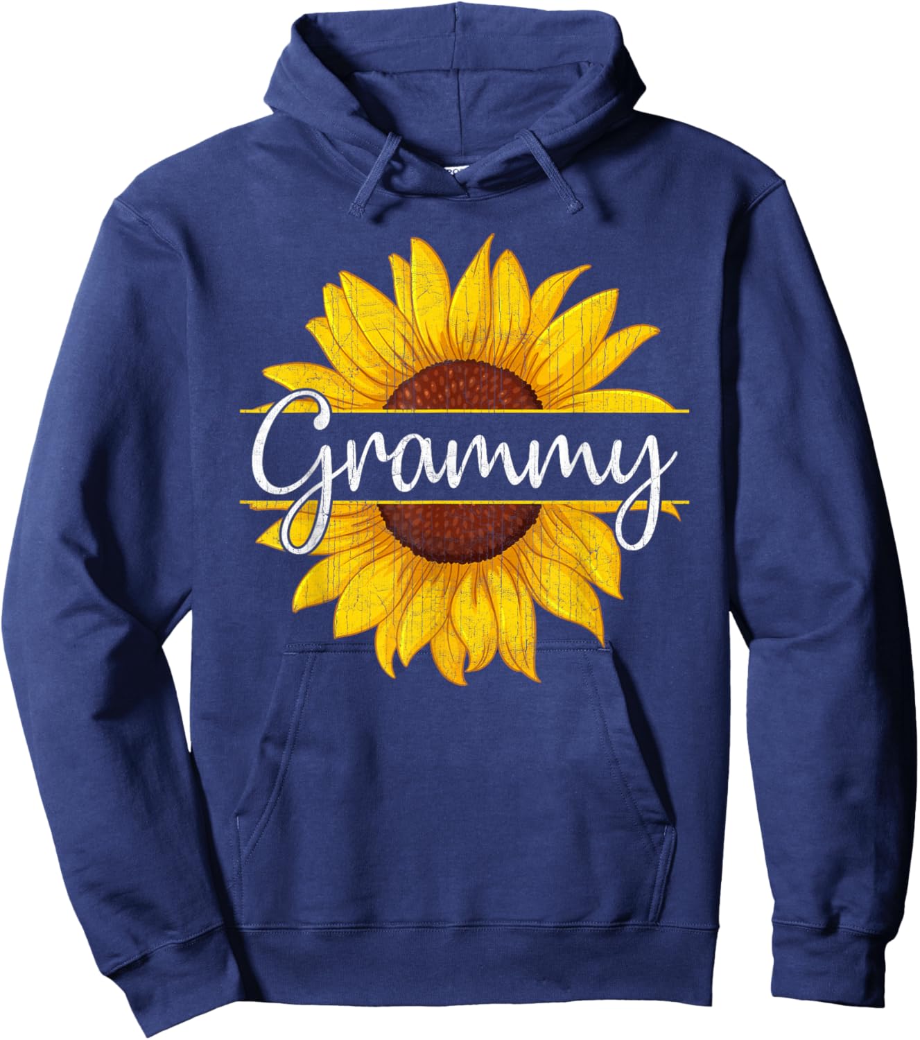 Summer Vintage Yellow Sunflower Graphic Sunflower Grammy Hoodie - Hoodie | Navy