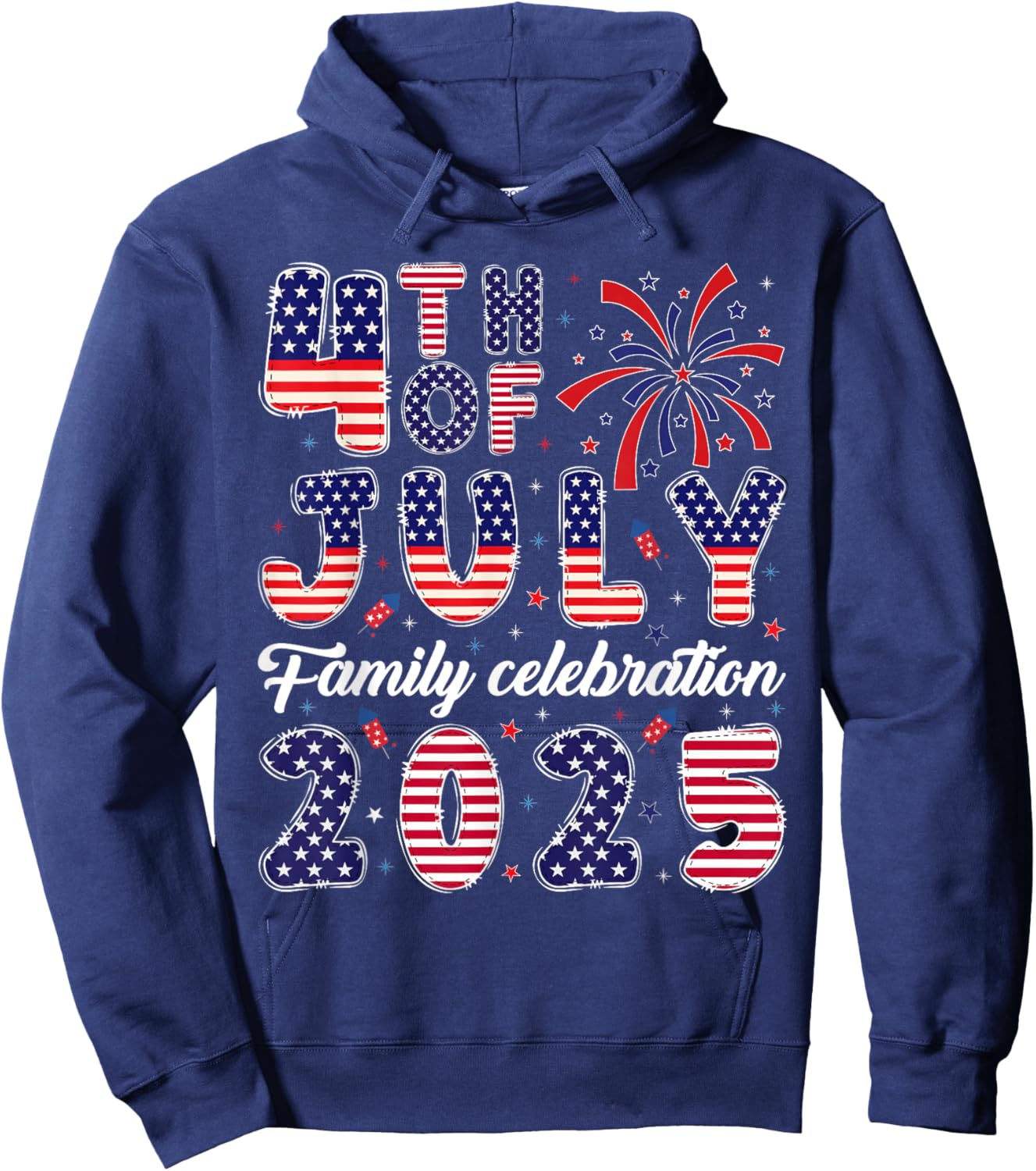 Family Matching Group 4th of July Family Celebration 2025 Hoodie - Hoodie | Navy