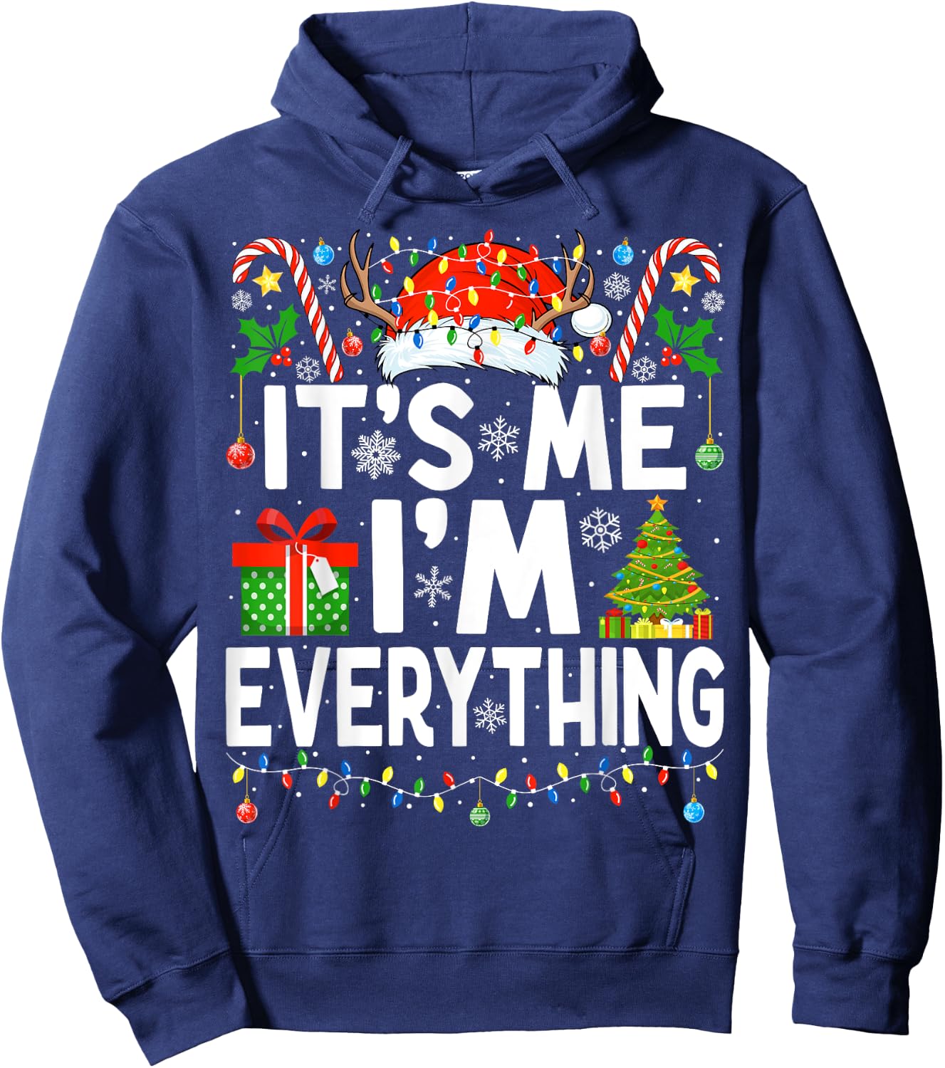 Have Everything I Want for Christmas Couple Pajama Couples Hoodie - Hoodie | Navy