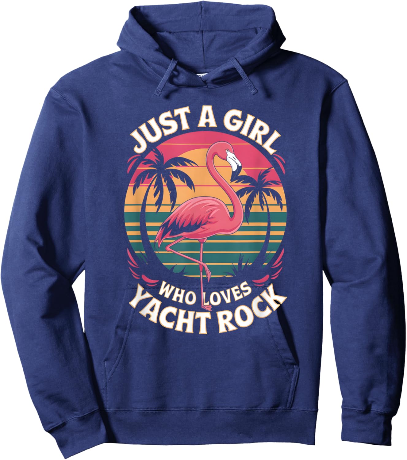 Retro Silhouette Man Just A Girl That Loves Yacht Rock Hoodie - Hoodie | Navy