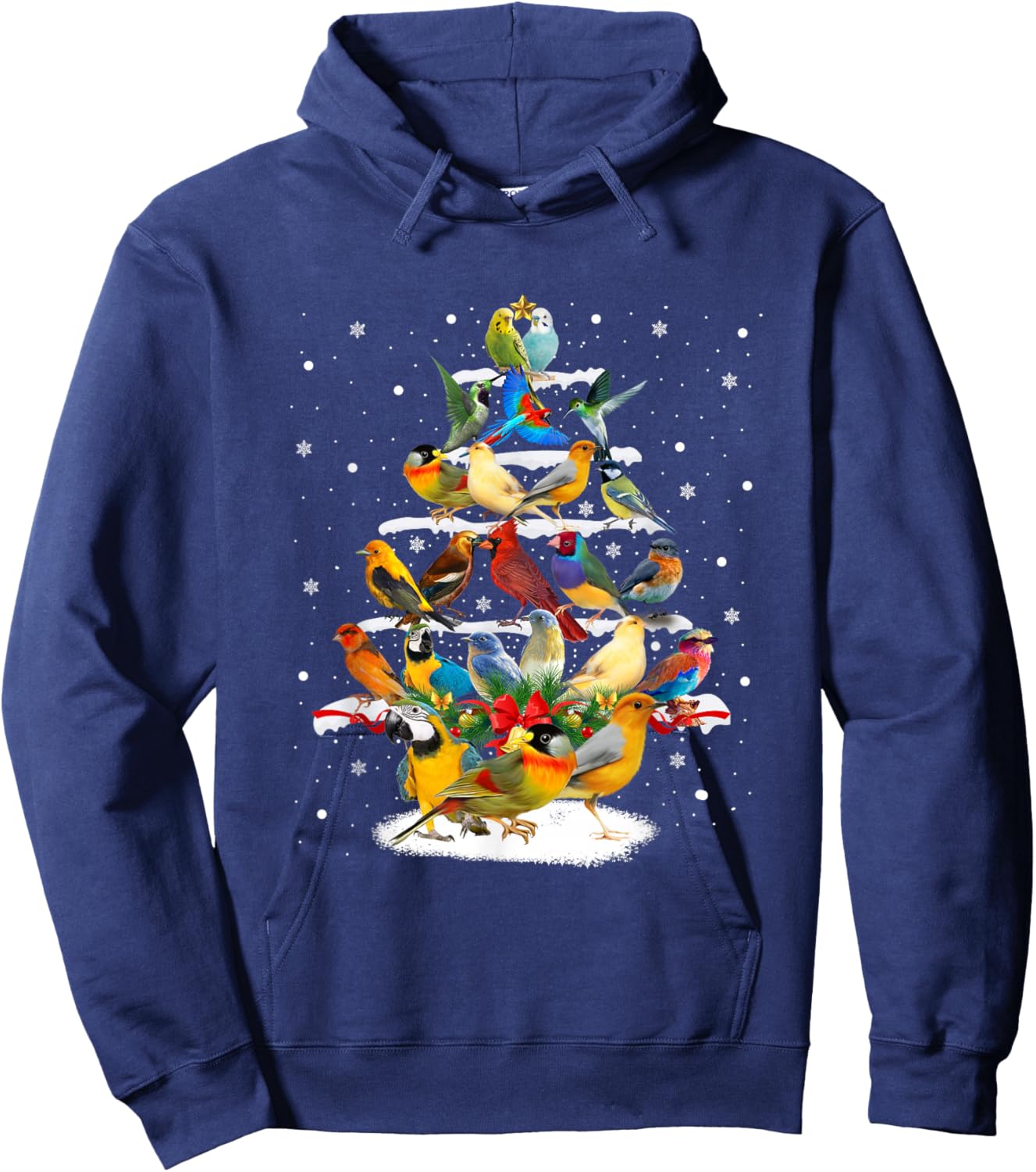 Birds Christmas Tree Hoodie - Hoodie | Navy