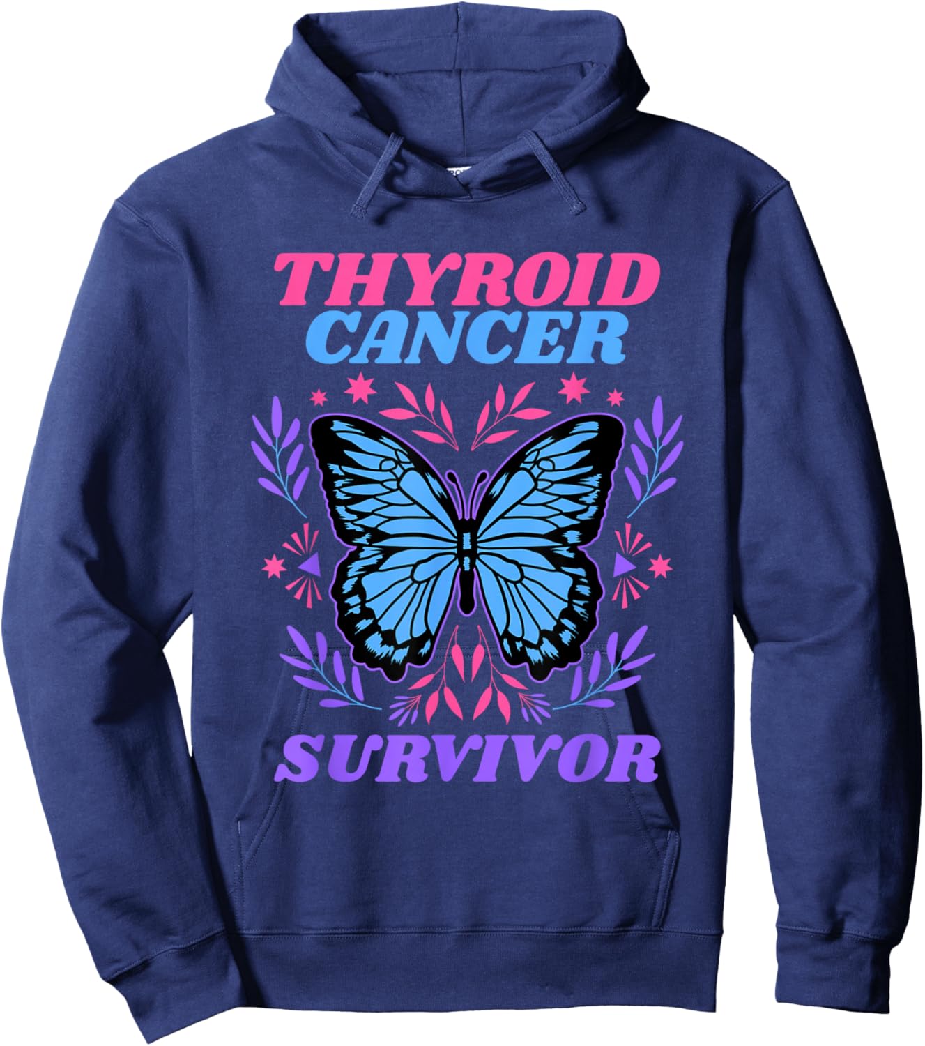 Thyroid Cancer Survivor, Thyroid Cancer Awareness Hoodie - Hoodie | Navy