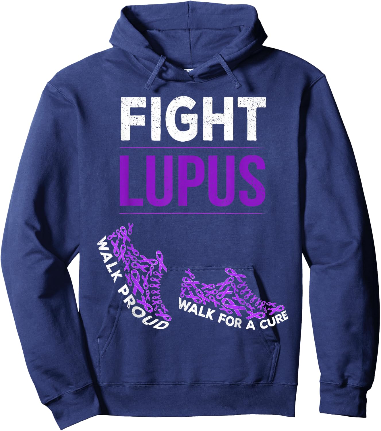 Walk for a Cure Proud Fight Lupus Awareness Month Hoodie - Hoodie | Navy