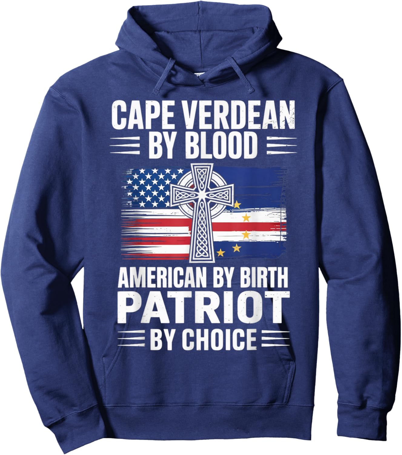 Blood American Cabo Verde Flag Pride Verdian Cape Verde Hoodie - Hoodie | Navy