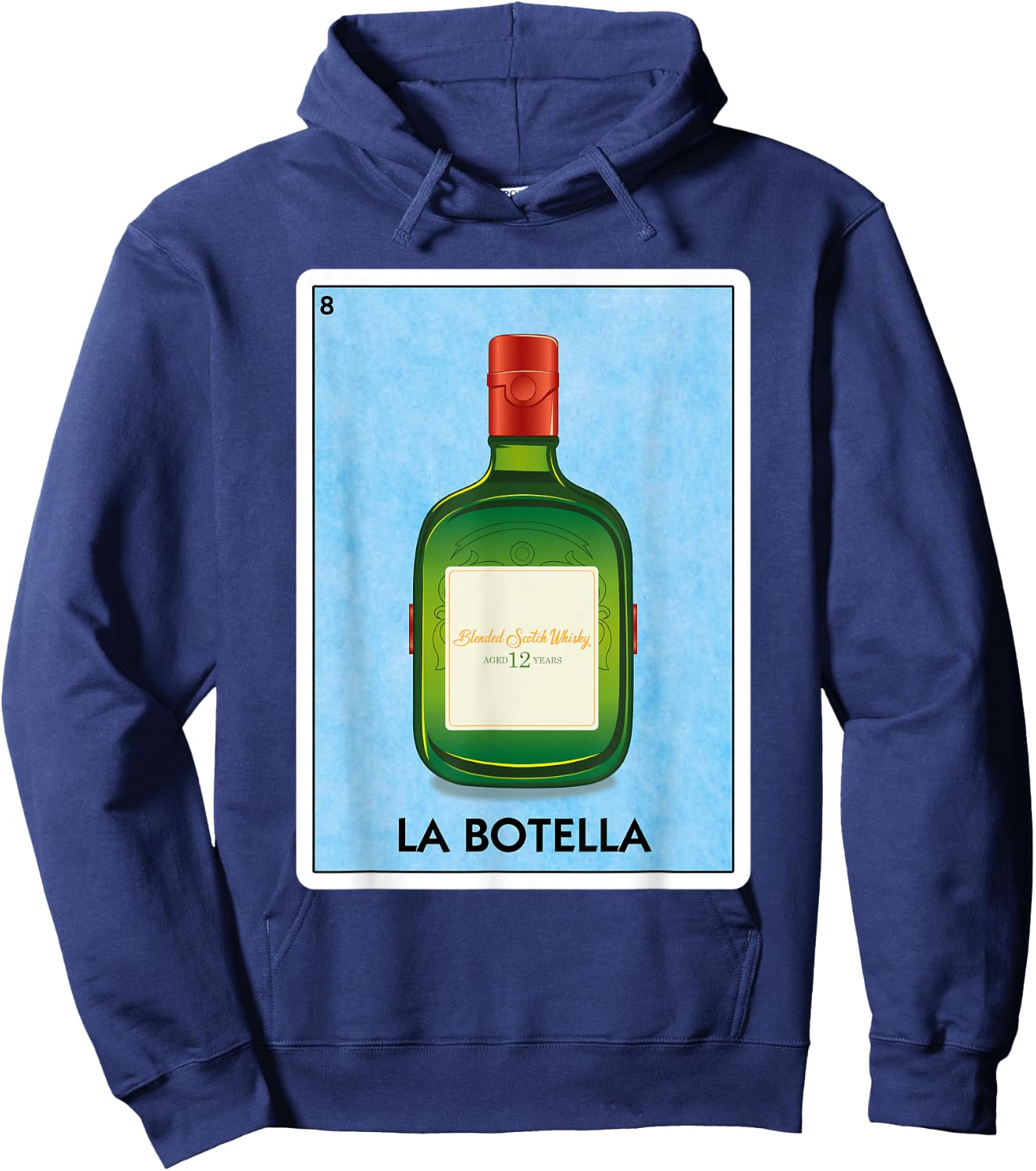 La Botella 12 yr Scotch Whisky Mexican Card Game Hoodie - Hoodie | Navy