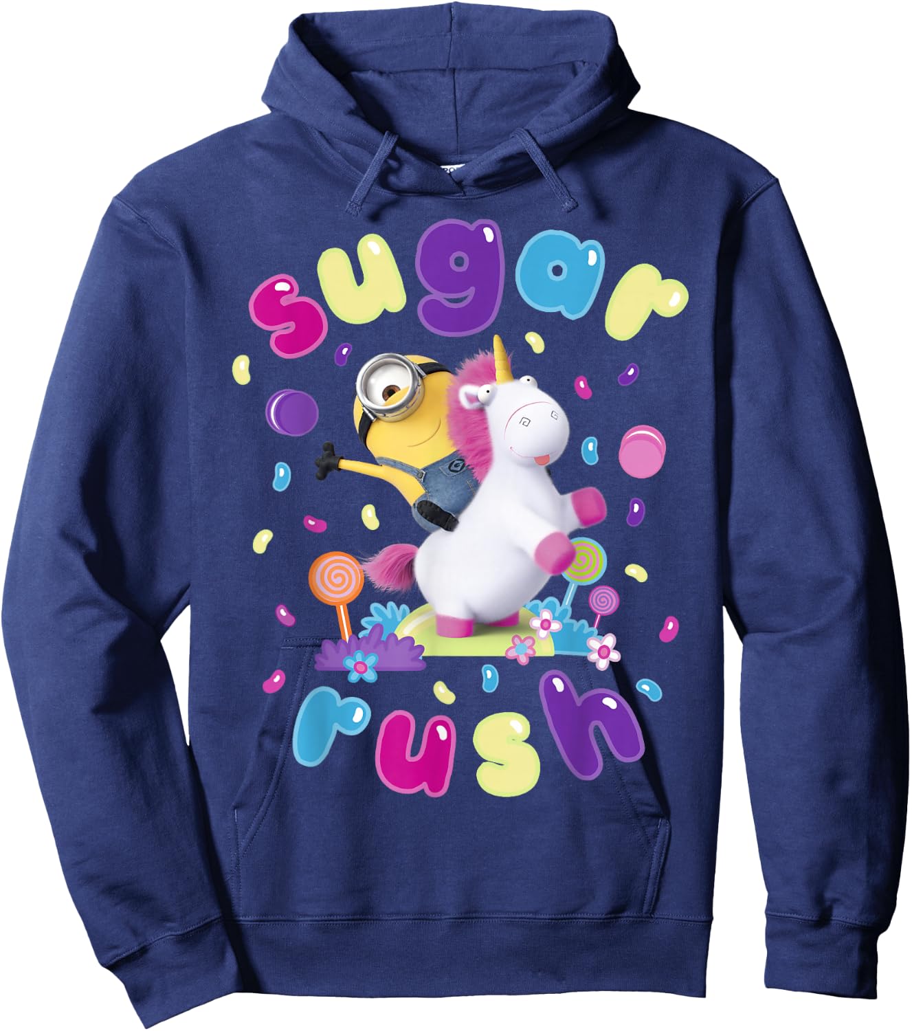 Despicable Me Minions Sugar Rush Candy Graphic Hoodie - Hoodie | Navy