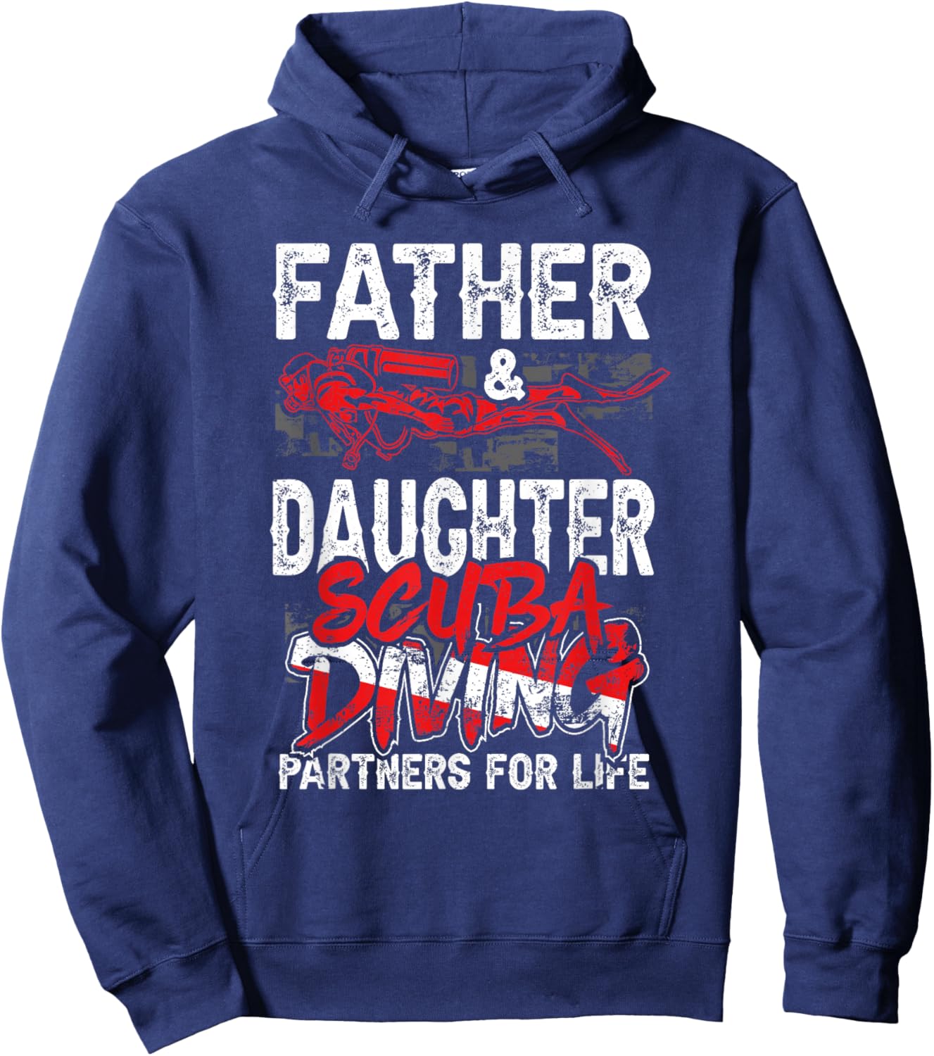 Father And Daughter Scuba Diving Partners for Life Funny Dad Hoodie - Hoodie | Navy