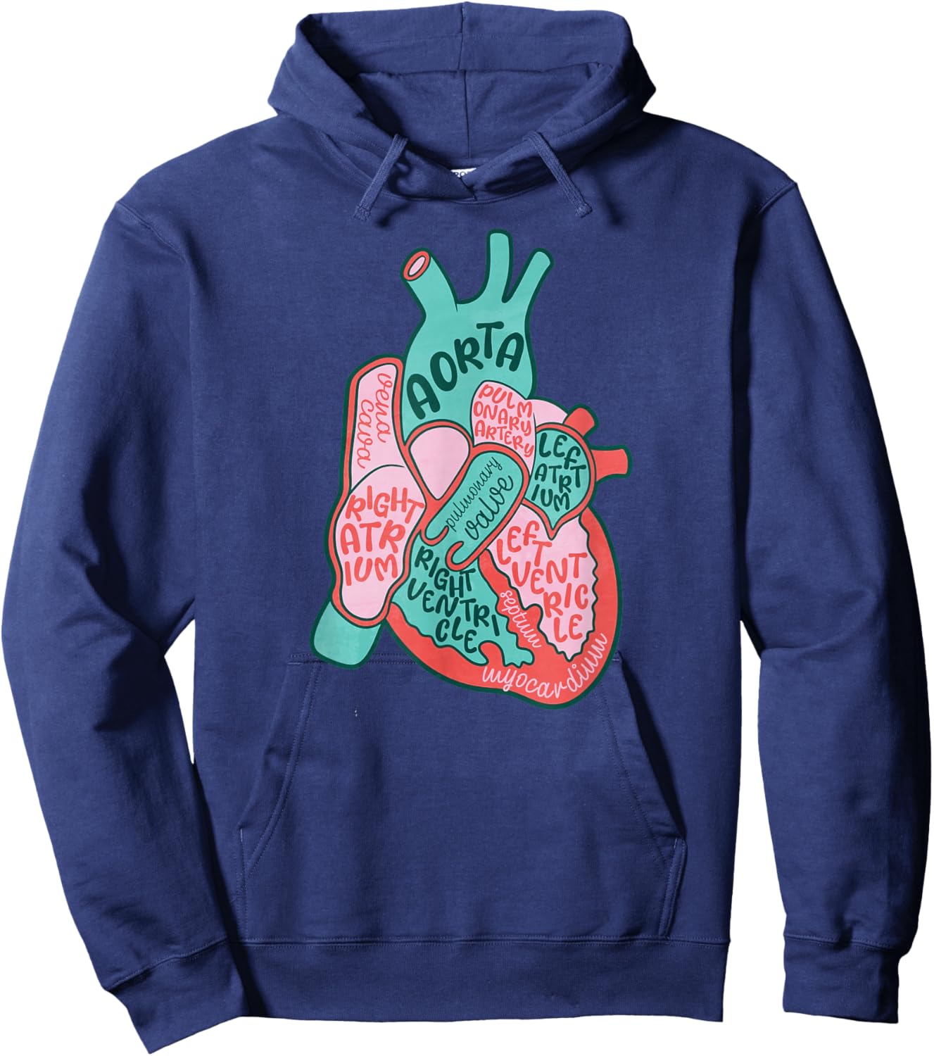 CVICU Cardiac Nurse Human Heart Anatomy Cardiology Biology Hoodie - Hoodie | Navy