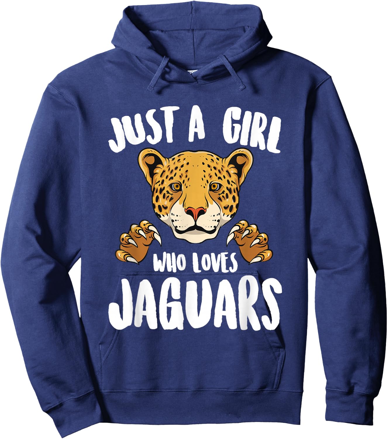 Just a Girl Who Loves Jaguars Wild Cat Girl Love Jaguars Hoodie - Hoodie | Navy