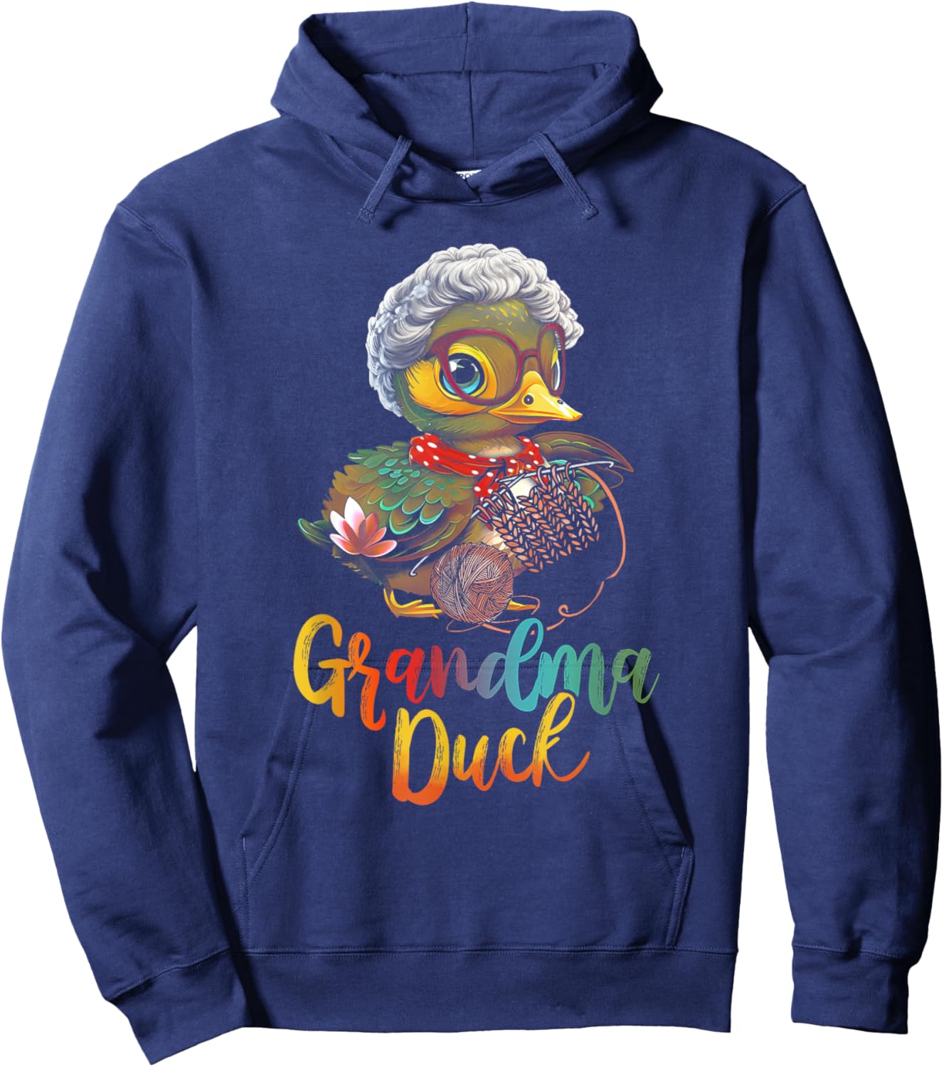 Grandma Duck Cute Grandmother Rubber Duck Grandparents Day Hoodie - Hoodie | Navy