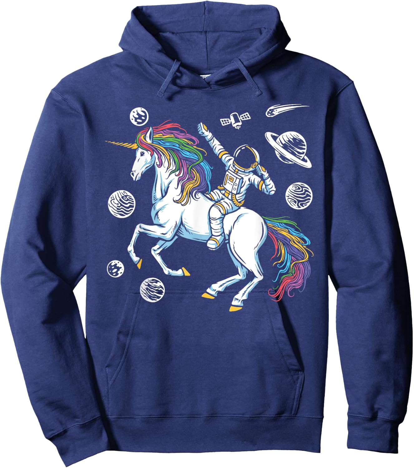 Magical Unicorn Girls Cosmonaut Gift Space Travel Astronaut Hoodie - Hoodie | Navy