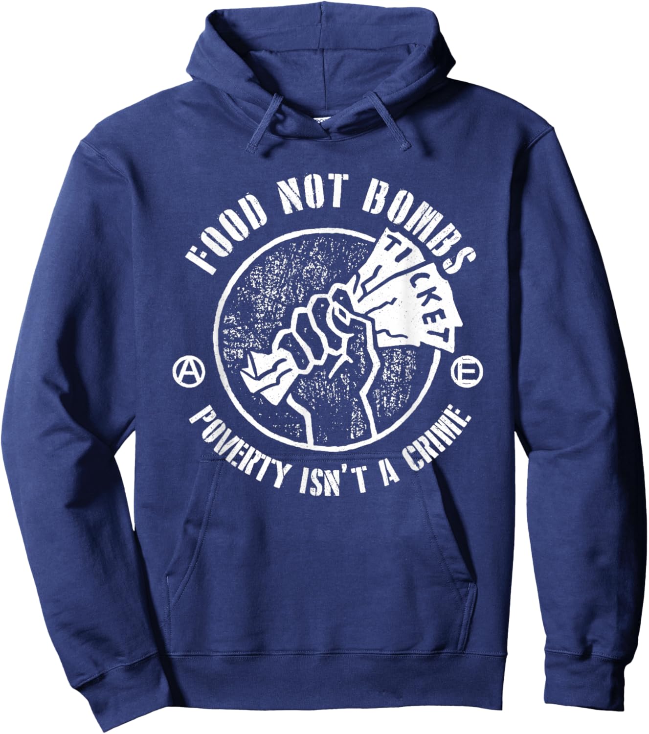 Food Not Bombs Poverty Isn’t A Crime In Law Hoodie - Hoodie | Navy