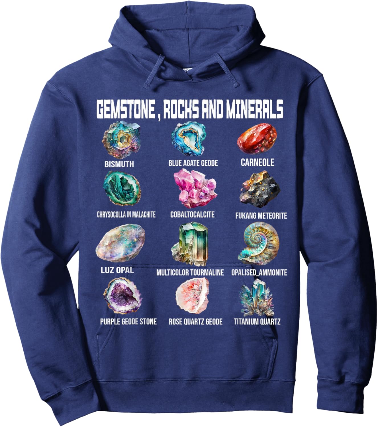 Gemstone Minerals Geology Earth Scientists Rock Collector Hoodie - Hoodie | Navy