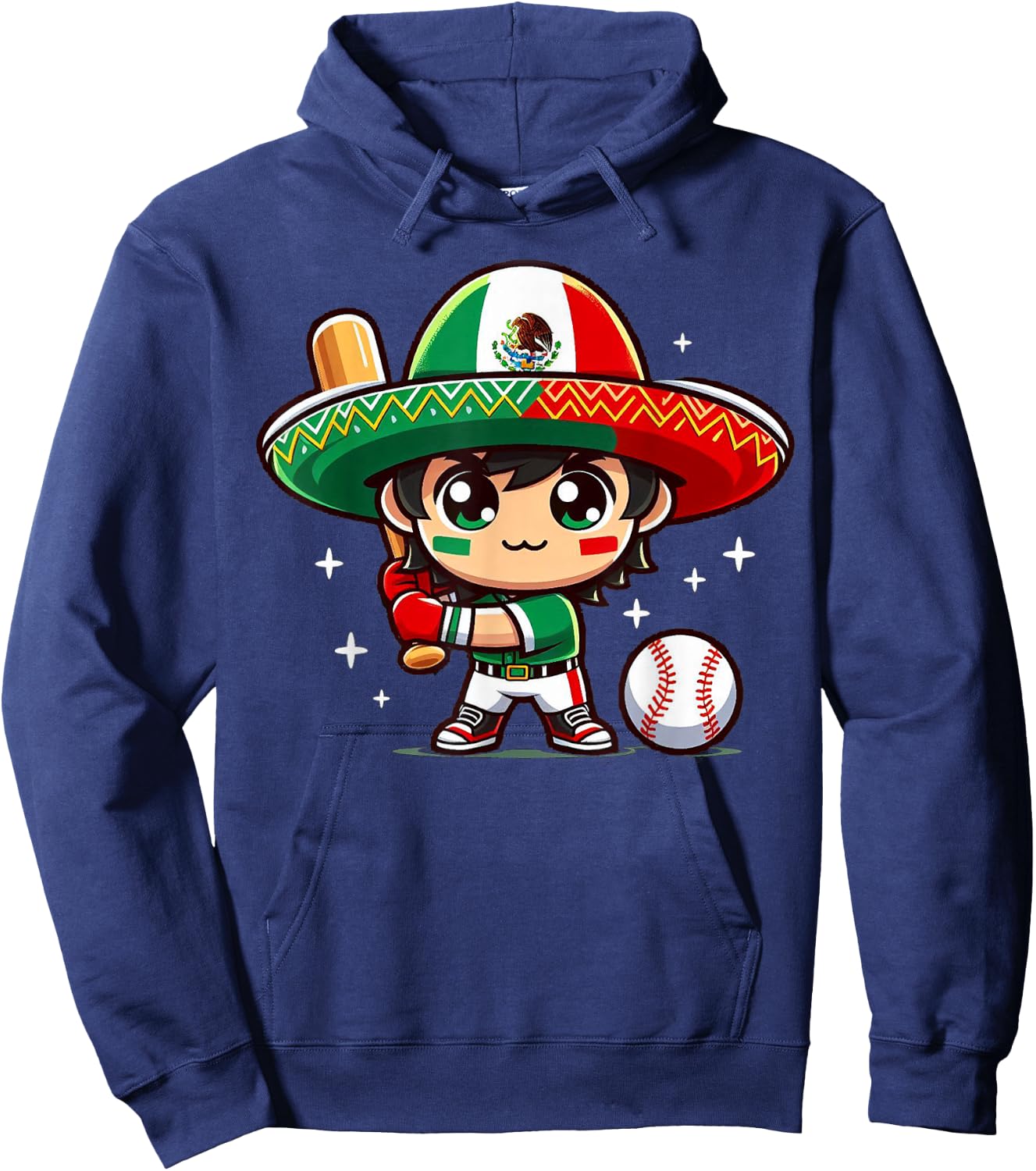 Mexican Baseball Kid - Mexico Child Hitter Batter Pitcher Hoodie - Hoodie | Navy