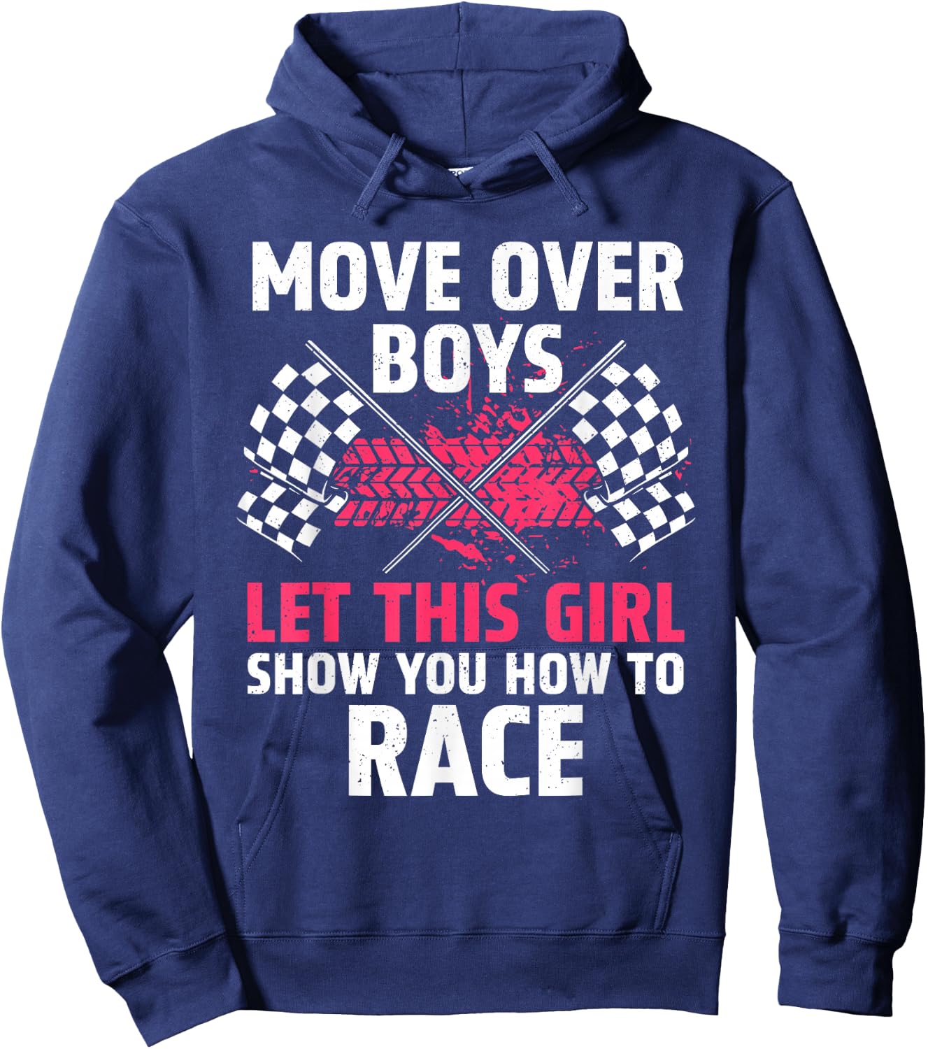 Funny Race Car Driver Art For Girls Women Kids Racing Lover Hoodie - Hoodie | Navy