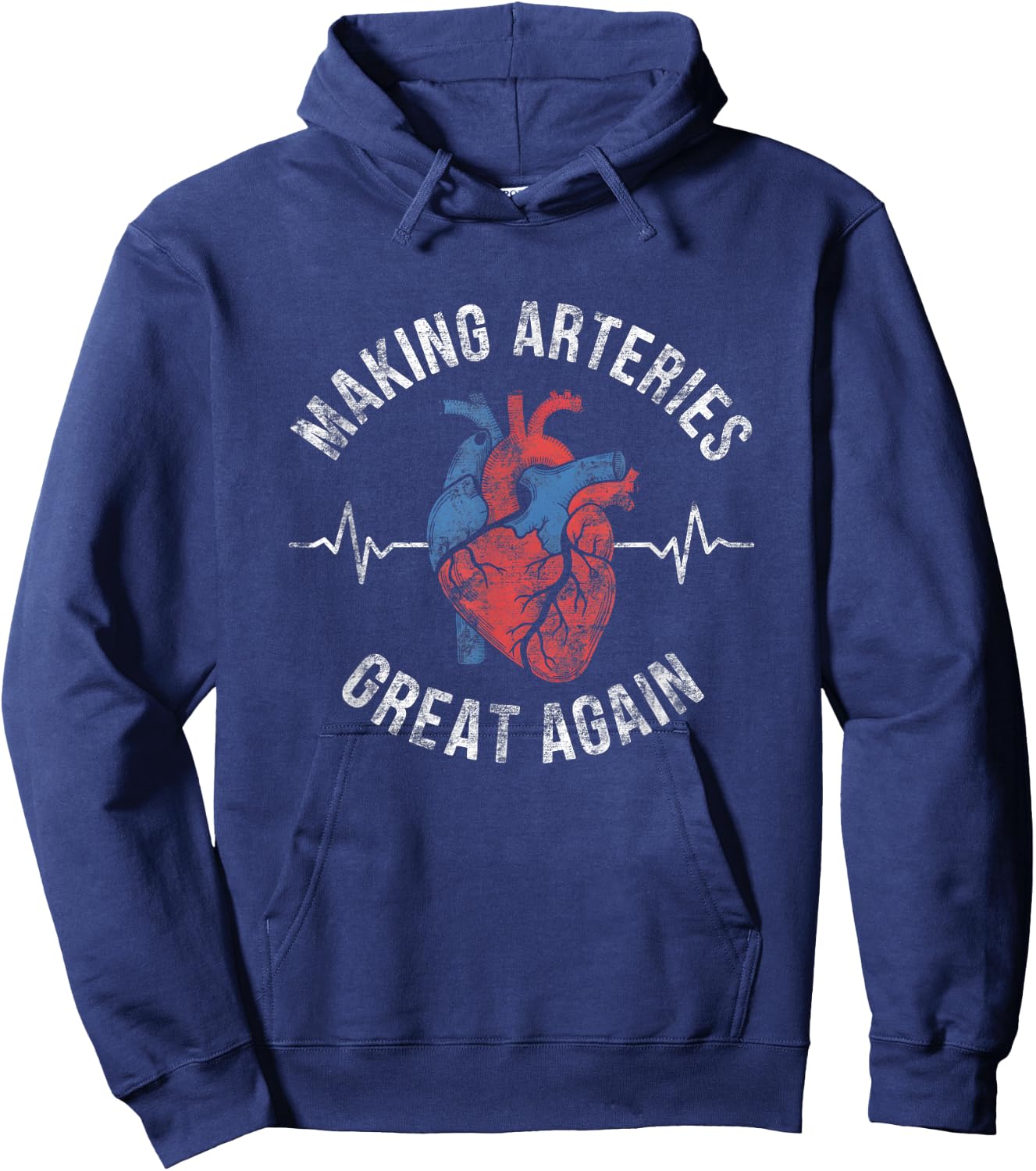 Making Arteries Great Again Cardiac Nurse Men Hoodie - Hoodie | Navy
