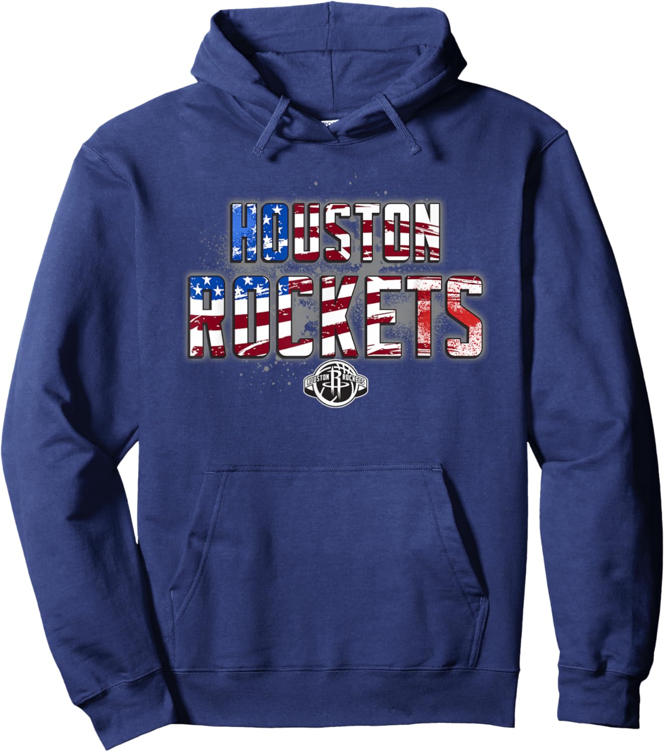 NBA Houston Rockets American Flag Distressed Paint Spill Hoodie - Hoodie | Navy