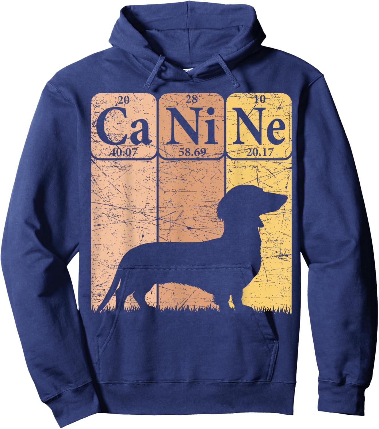 Dachshund Dog Periodic Table Elements Dog Lover Canine Hoodie - Hoodie | Navy