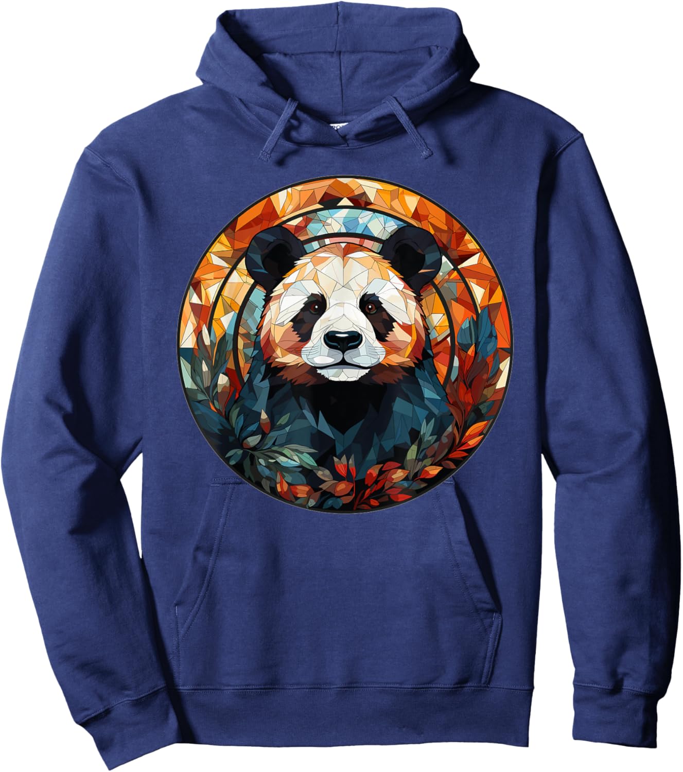 Aesthetic Stained Glass Panda Hoodie - Hoodie | Navy