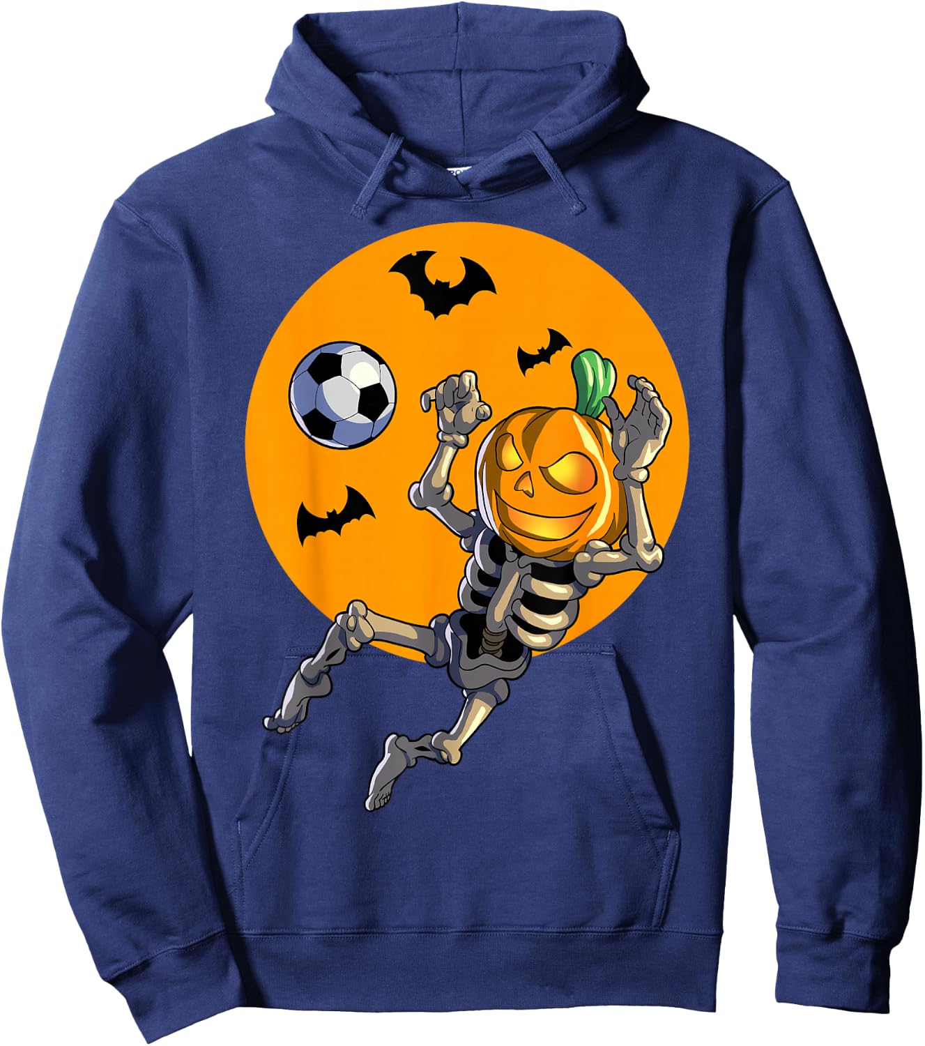 Soccer Skeleton Halloween Men Boys Soccer Halloween Hoodie - Hoodie | Navy